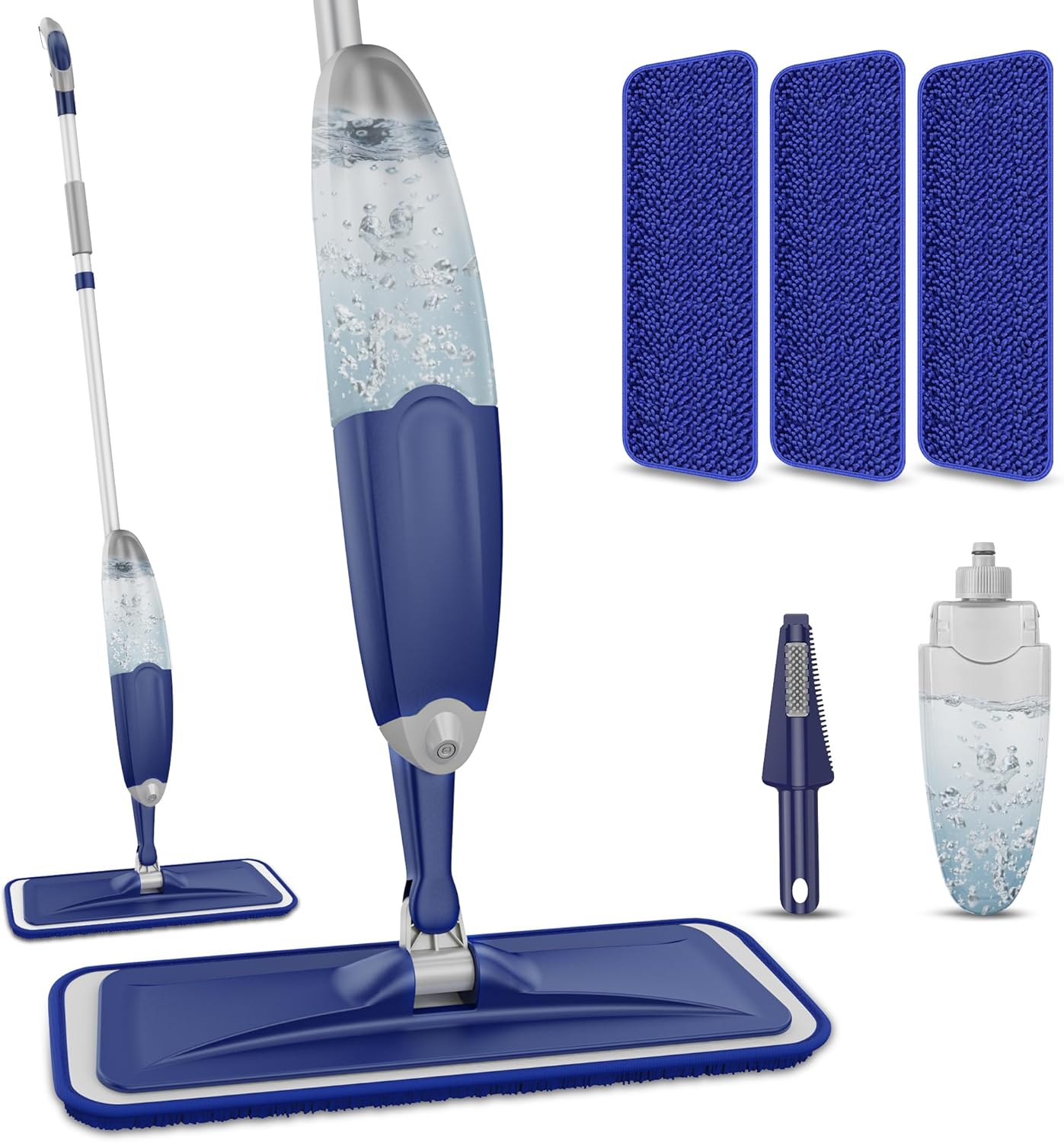 ILAVCLEAN Microfiber Spray Mop - 3 Washable Pads for Wet Dry Cleaning