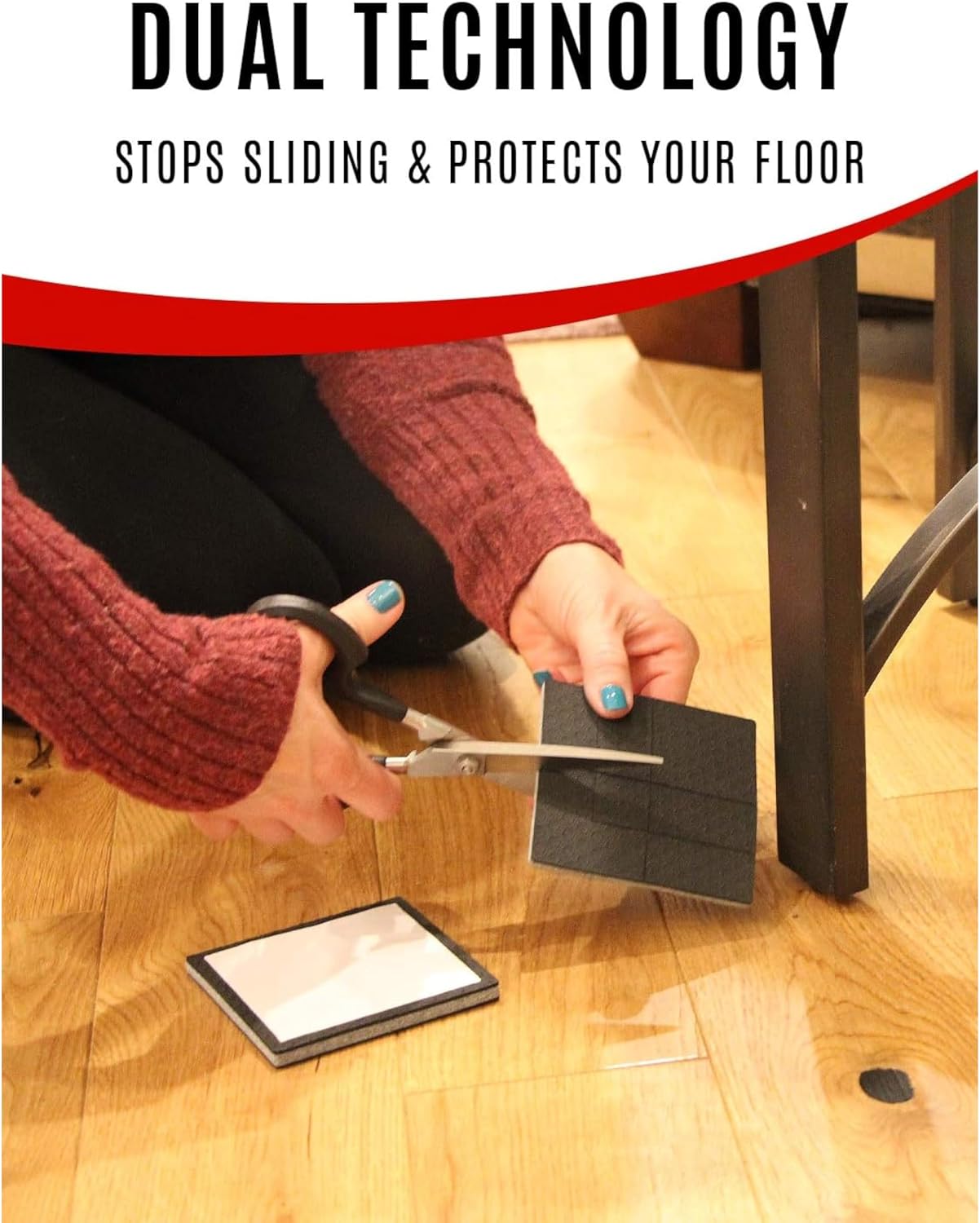 SlipToGrip Non-Slip Furniture Pads 4x4 Multi-Pack 8 Pads