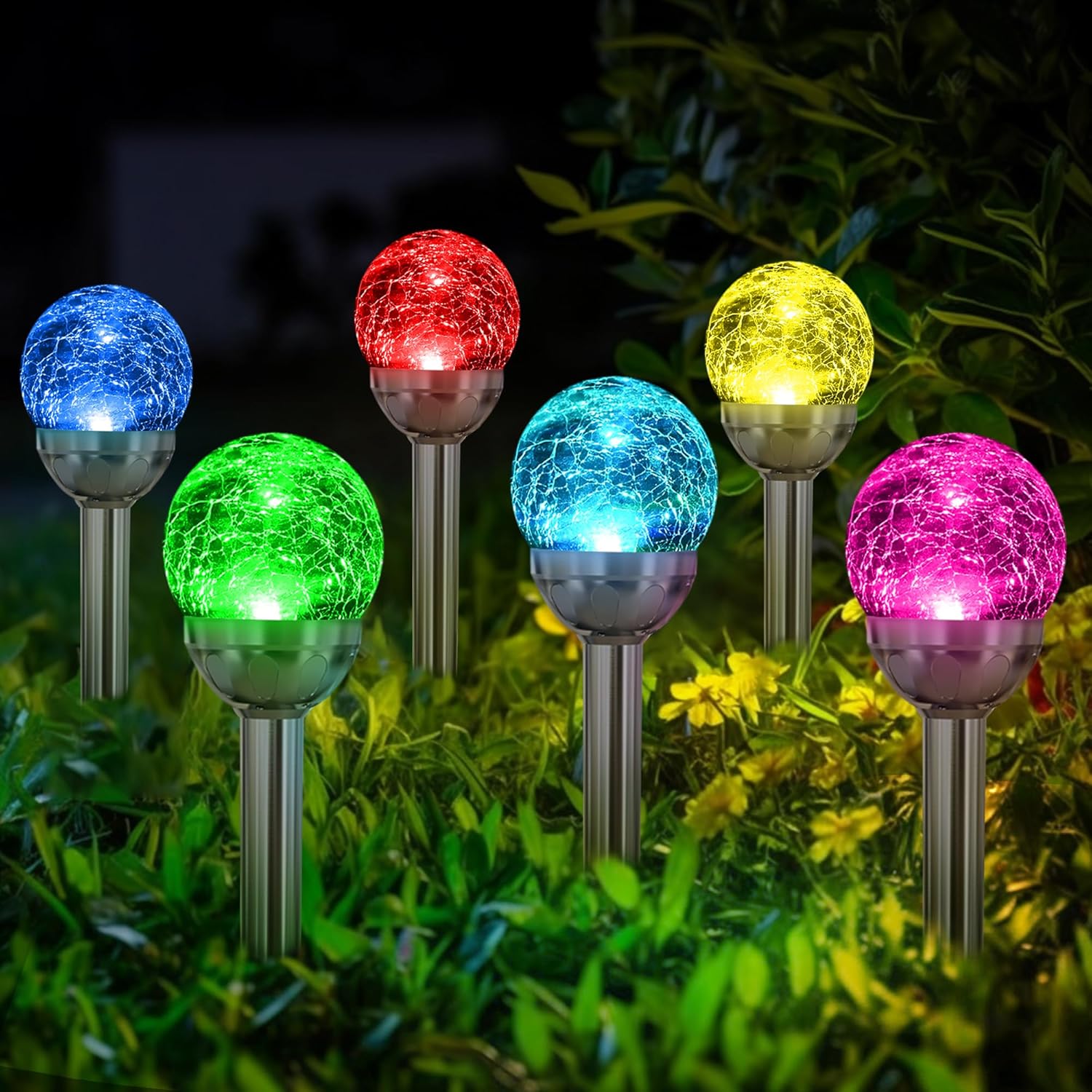 SOLPEX 3 Pack Solar Garden Lights with RGB White Modes