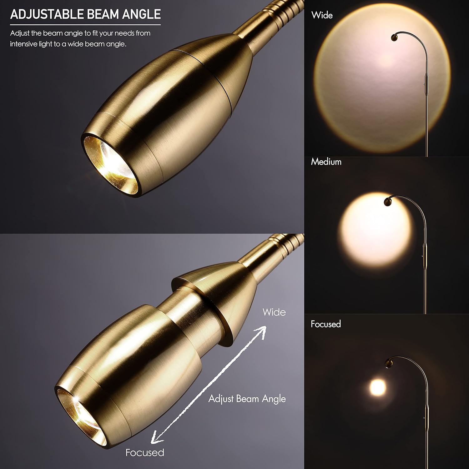 OBright Ray Floor Lamp - Dimmable Zoomable Flexible