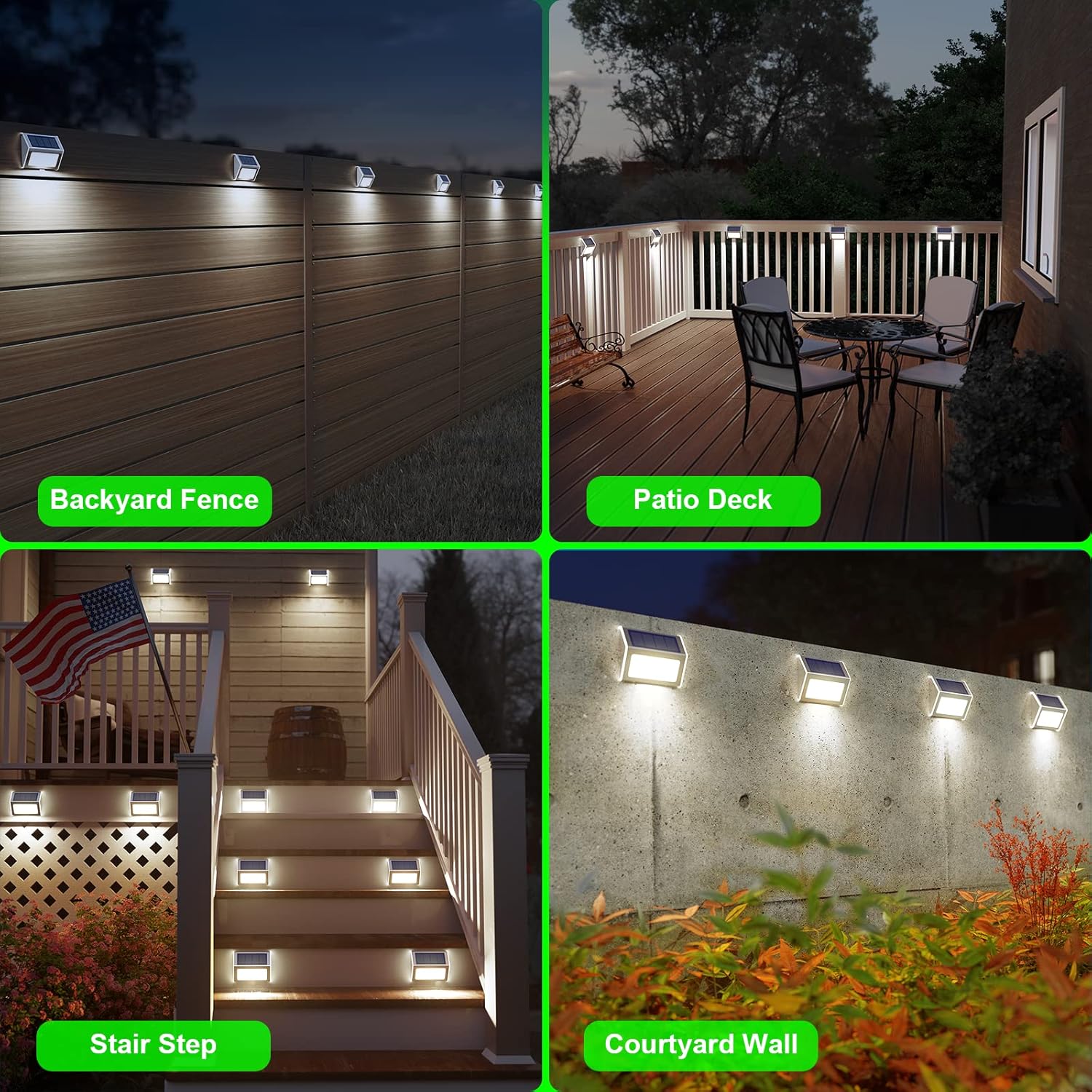 JSOT Outdoor Solar Lights 6 Pack Waterproof Step Lights