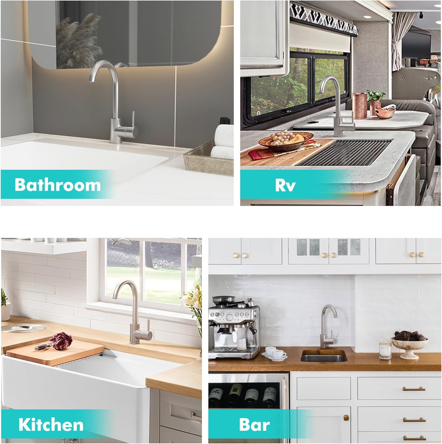 GIMILI Bar Sink Faucet Single Hole Brushed Nickel