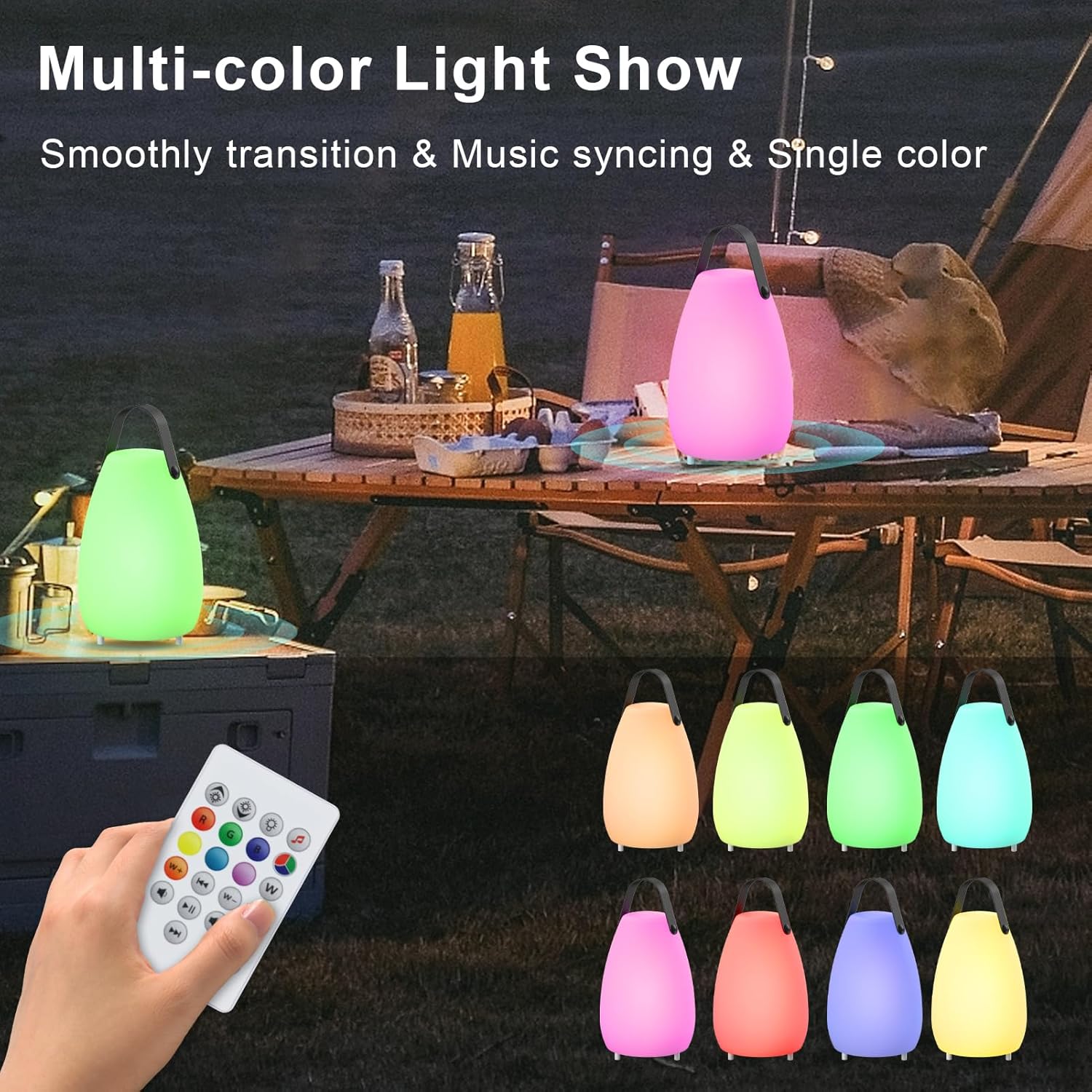 uuffoo Bluetooth Speaker Table Lamp with RGB Lights 2 Pack