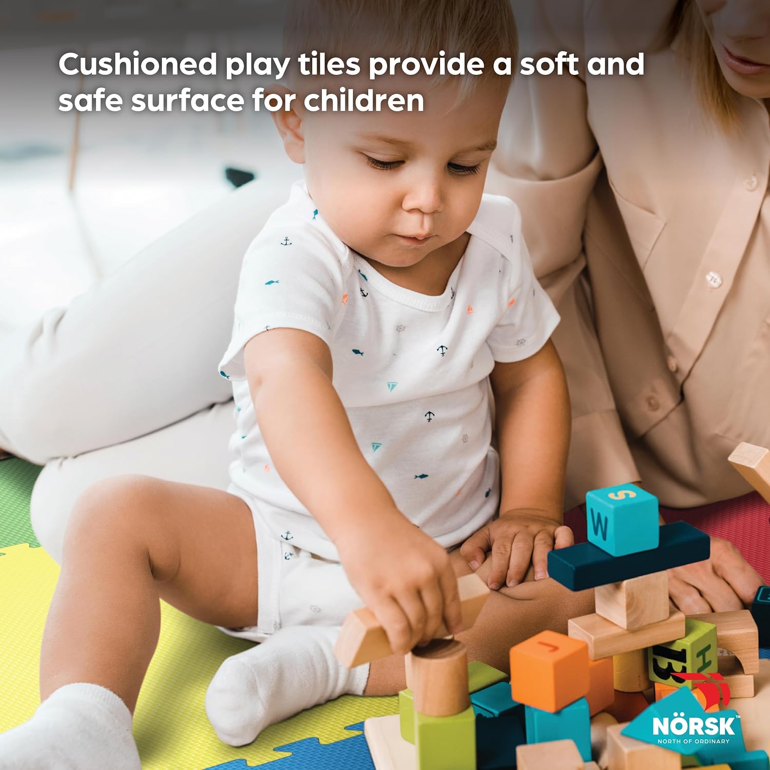 Norsk Reversible Kids Puzzle Play Mats 12 Tile Set