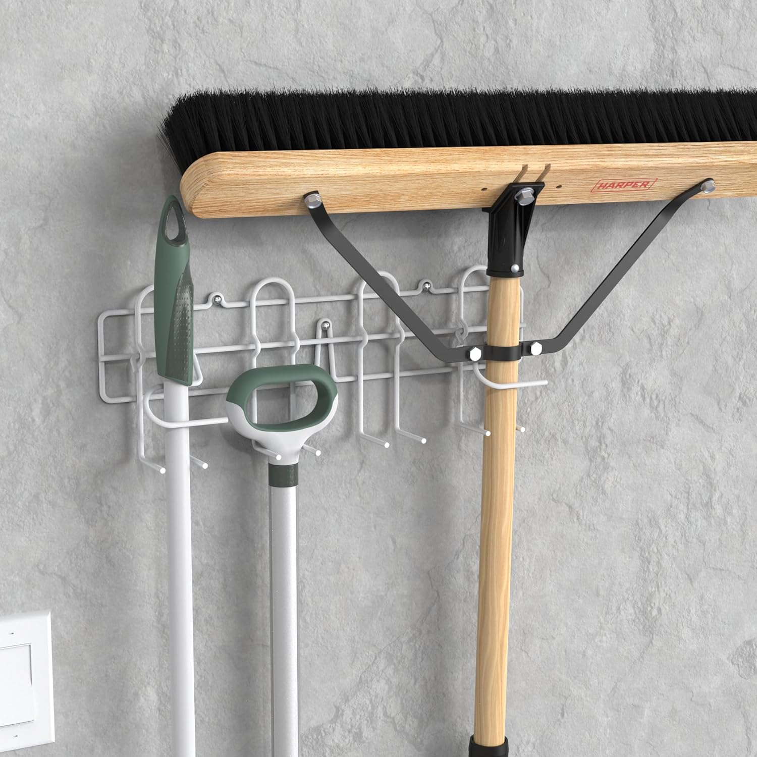 ClosetMaid Broom Mop Holder Wall Door Mount Durable
