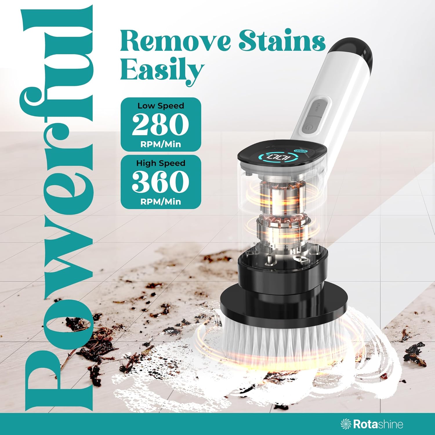 RotaShine Electric Spin Scrubber with 7 Heads