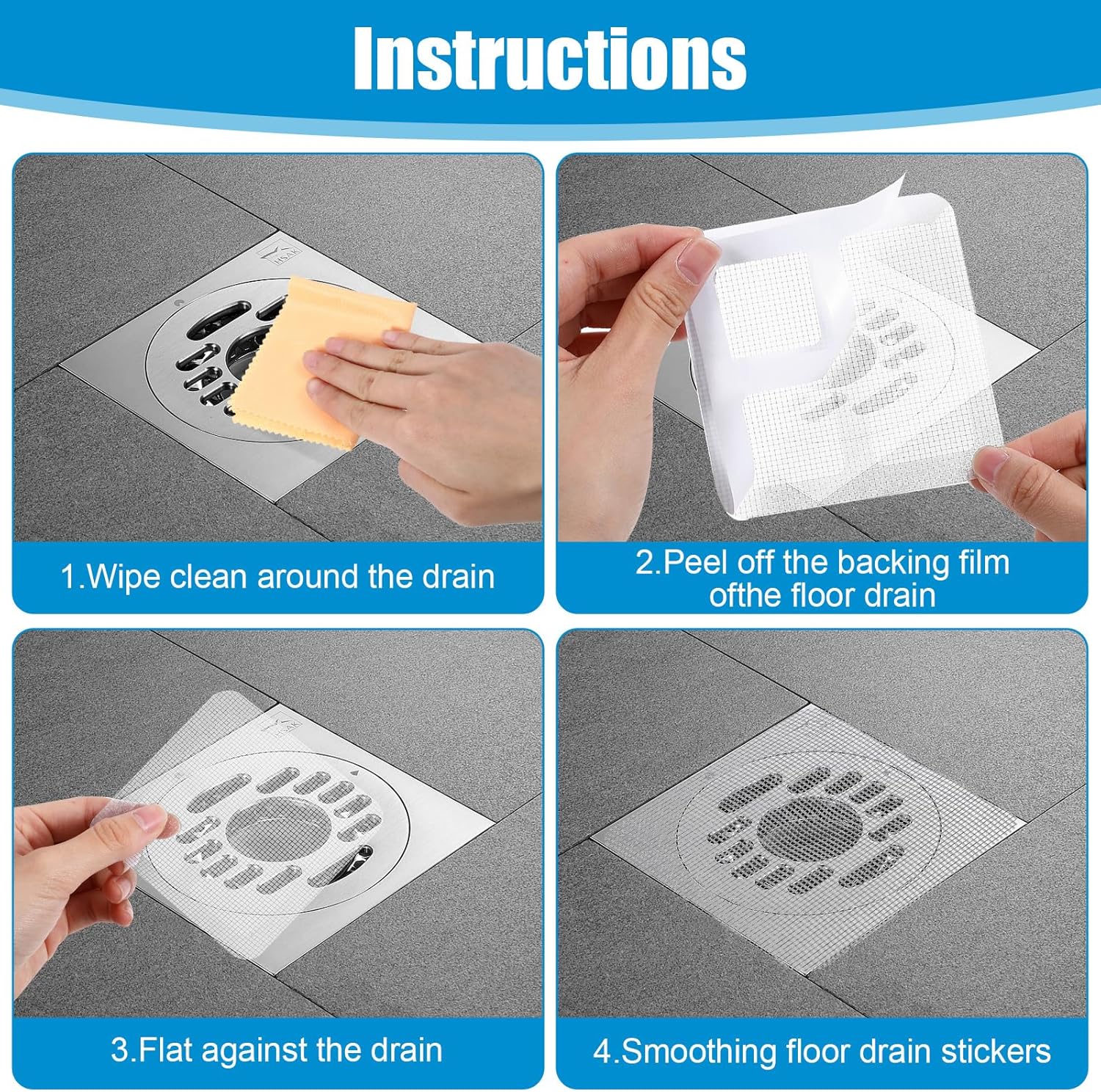 Disposable Shower Drain Hair Catcher 12-Pack