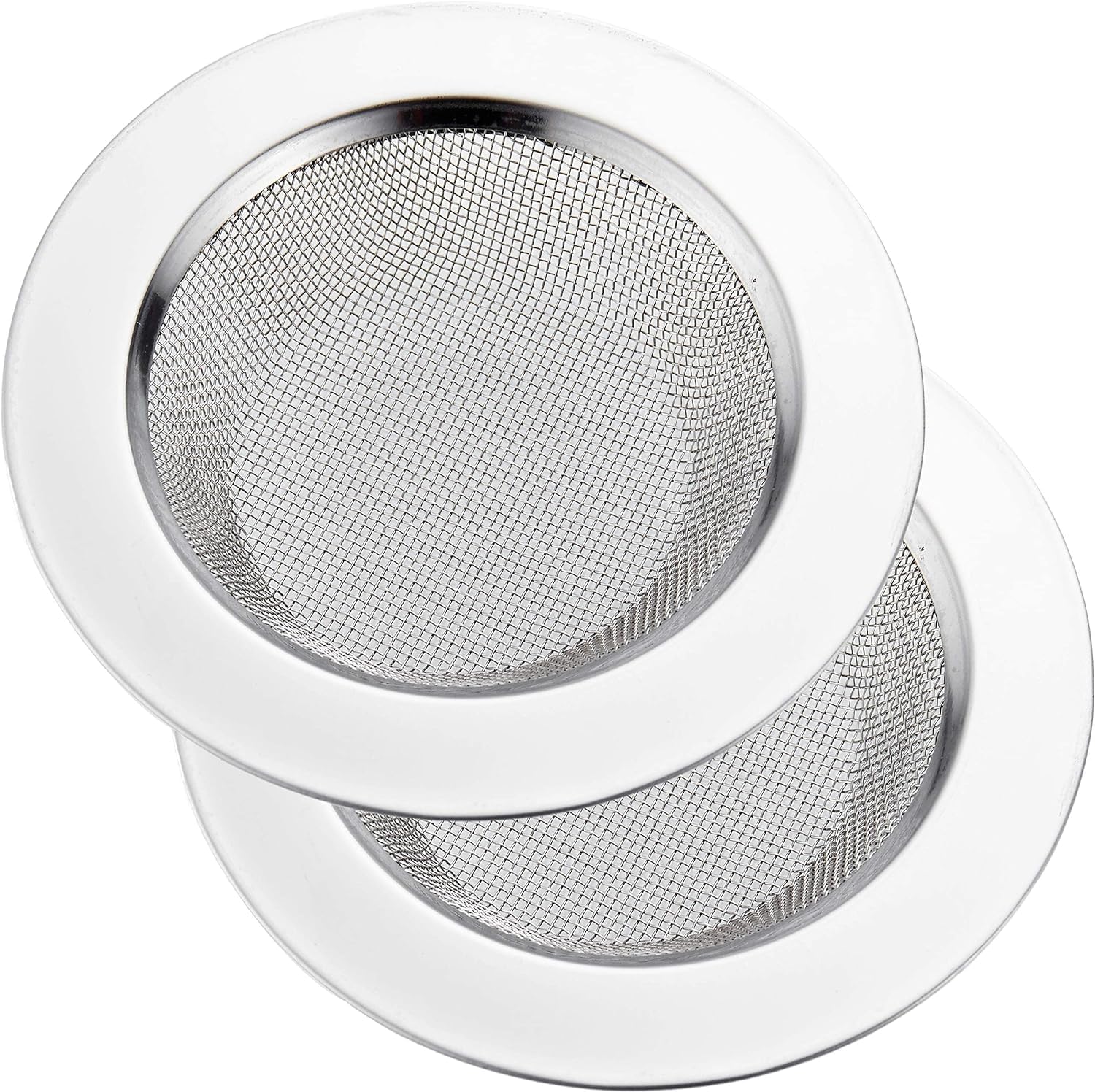 LASSHSWA 2 PCS Stainless Steel Sink Strainer 45 Wide Rim for Kitchen