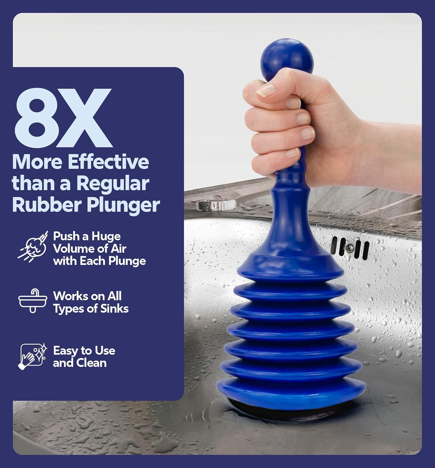 Luigis Sink and Drain Plunger - Small and Powerful