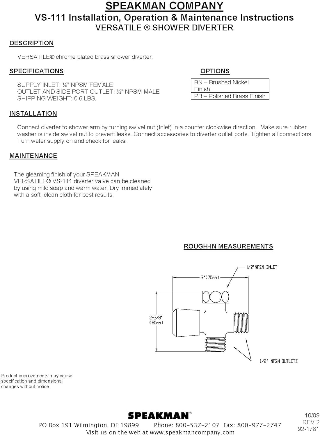 Speakman VS-111 Bathroom Hardware Polished Chrome