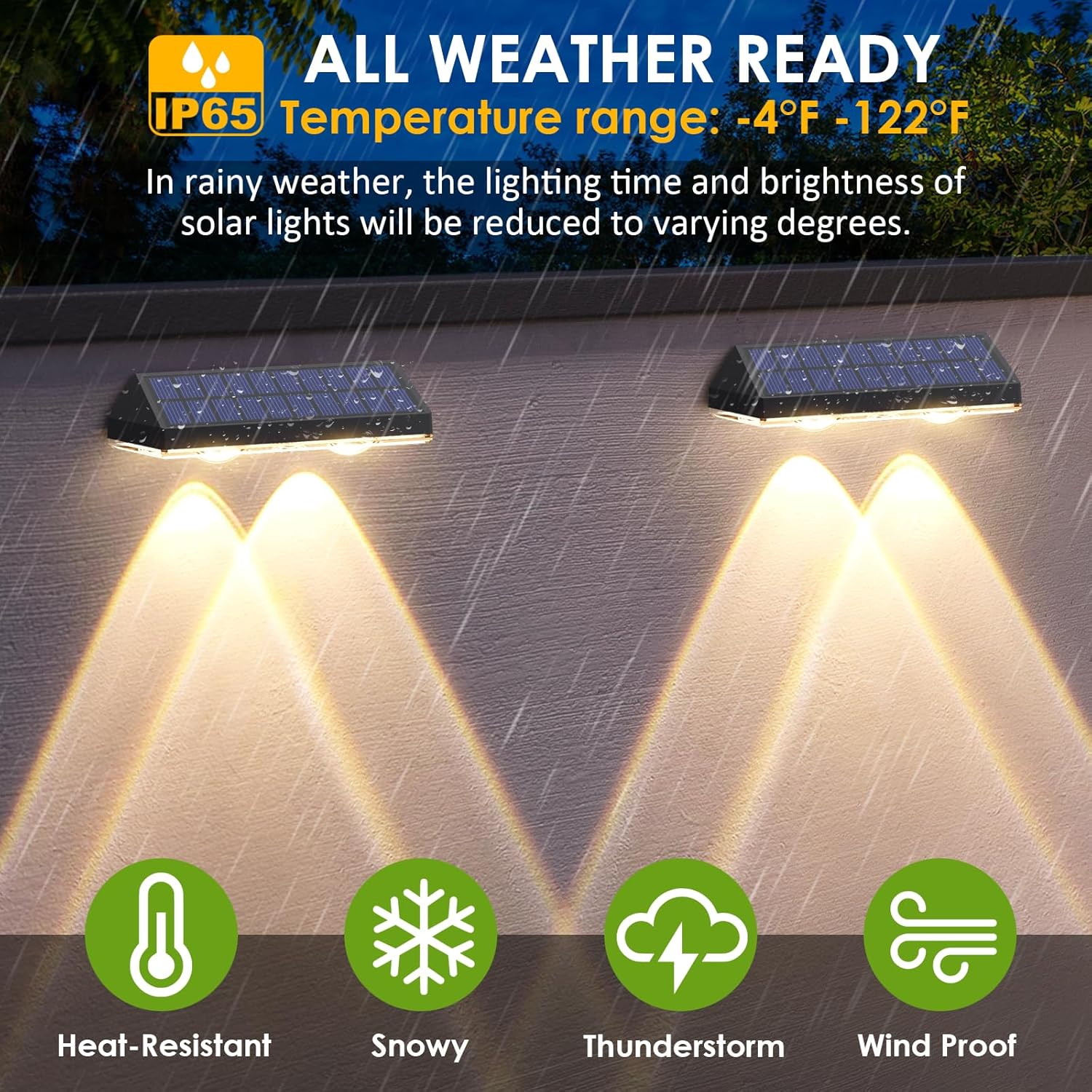 LIANGLOME Solar Fence Lights 8 Pack - 3 Modes IP65 Waterproof