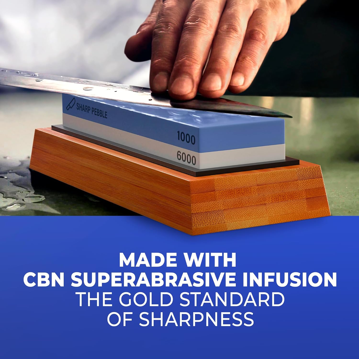 Sharp Pebble Double-Sided Whetstone Knife Sharpener 10006000