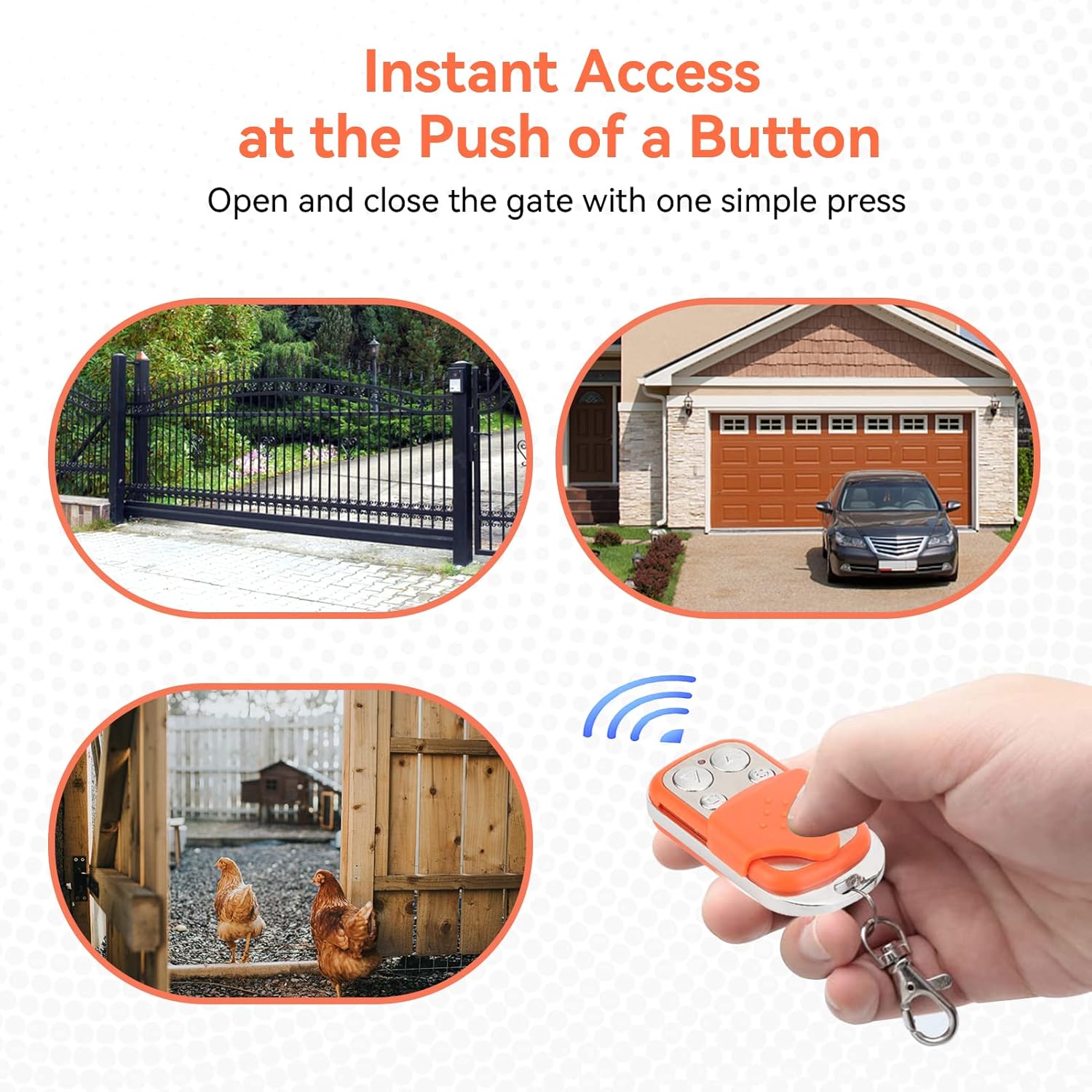 Automatic Door Remote Control HCS301 43392MHz 4 Orange