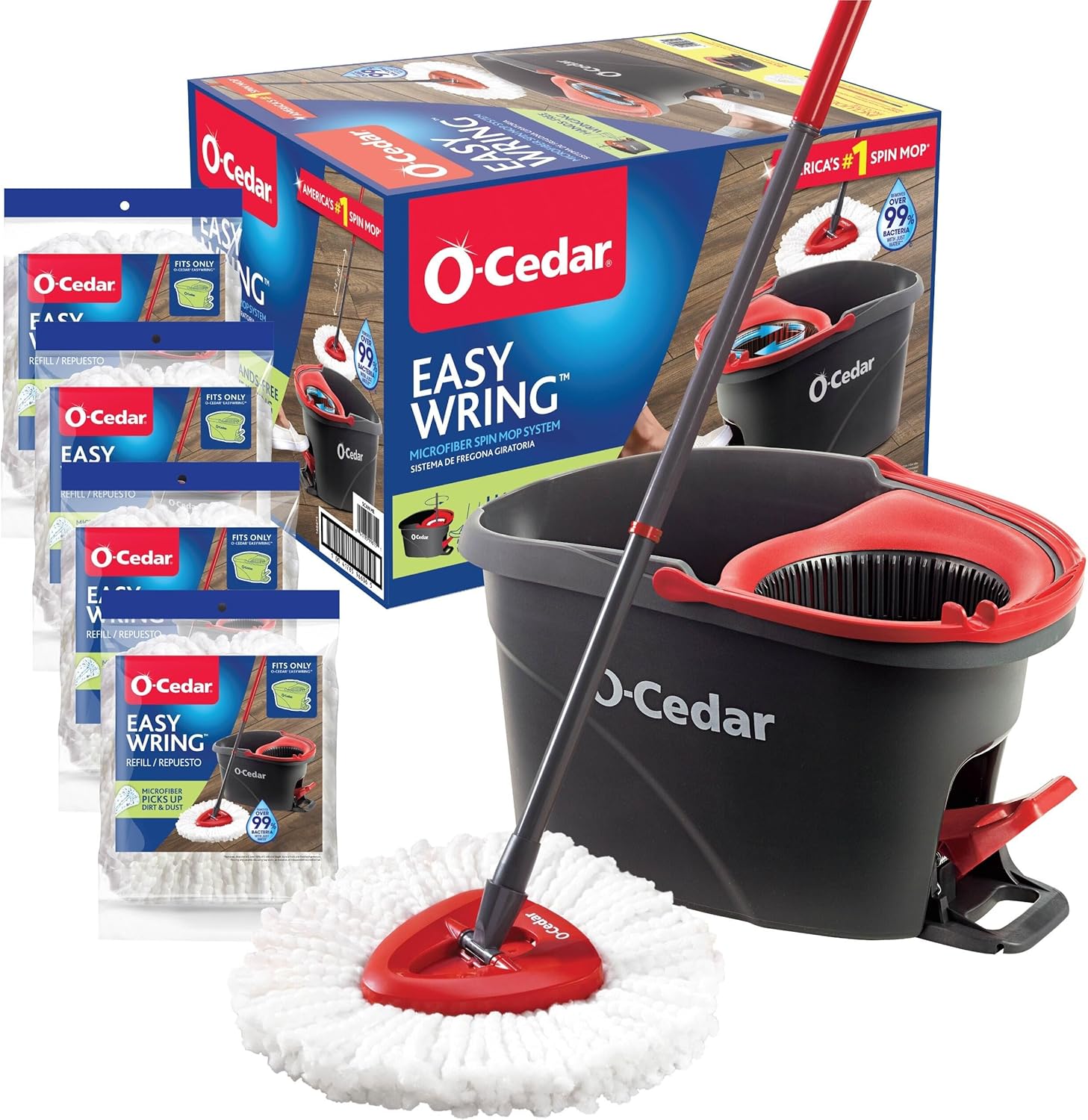 O-Cedar Easywring Microfiber Spin Mop Bucket