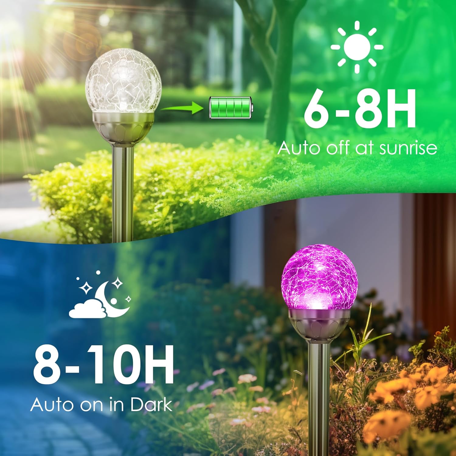 SOLPEX 3 Pack Solar Garden Lights with RGB White Modes