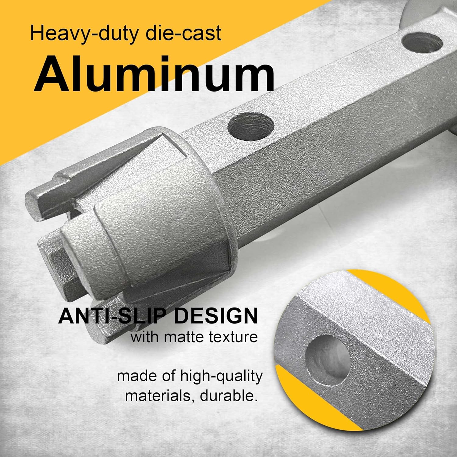 Hanpex Tub Drain Remover Wrench - Dual Ended Heavy Duty Aluminum 1
