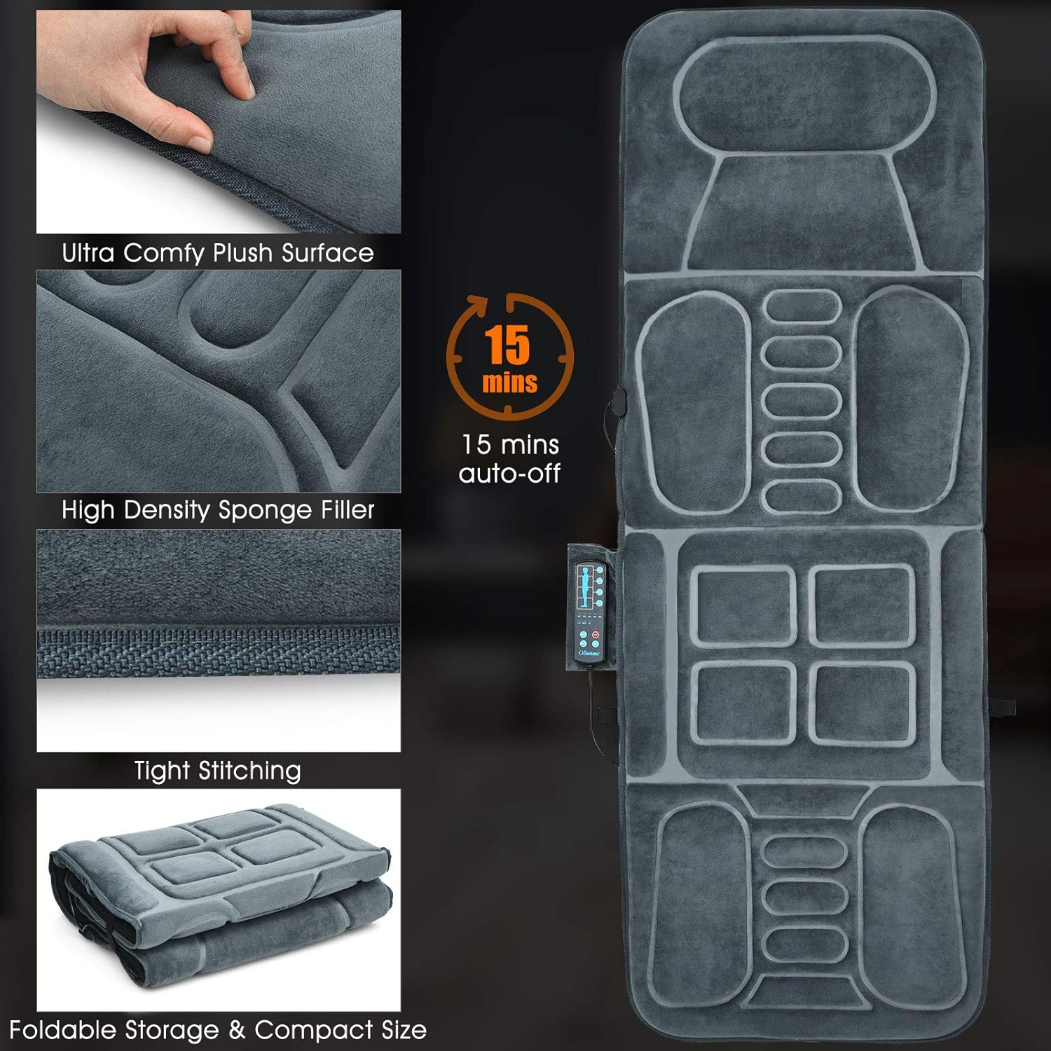 ERGOMASTER Massage Mat with 10 Motors and Heat 1