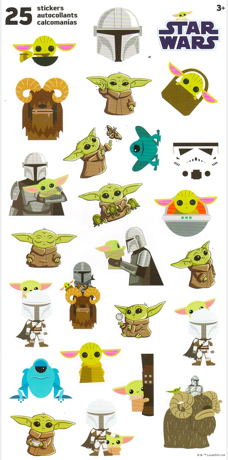 STAR WARS Baby Yoda Bubble Bath Set for Kids with Stickers