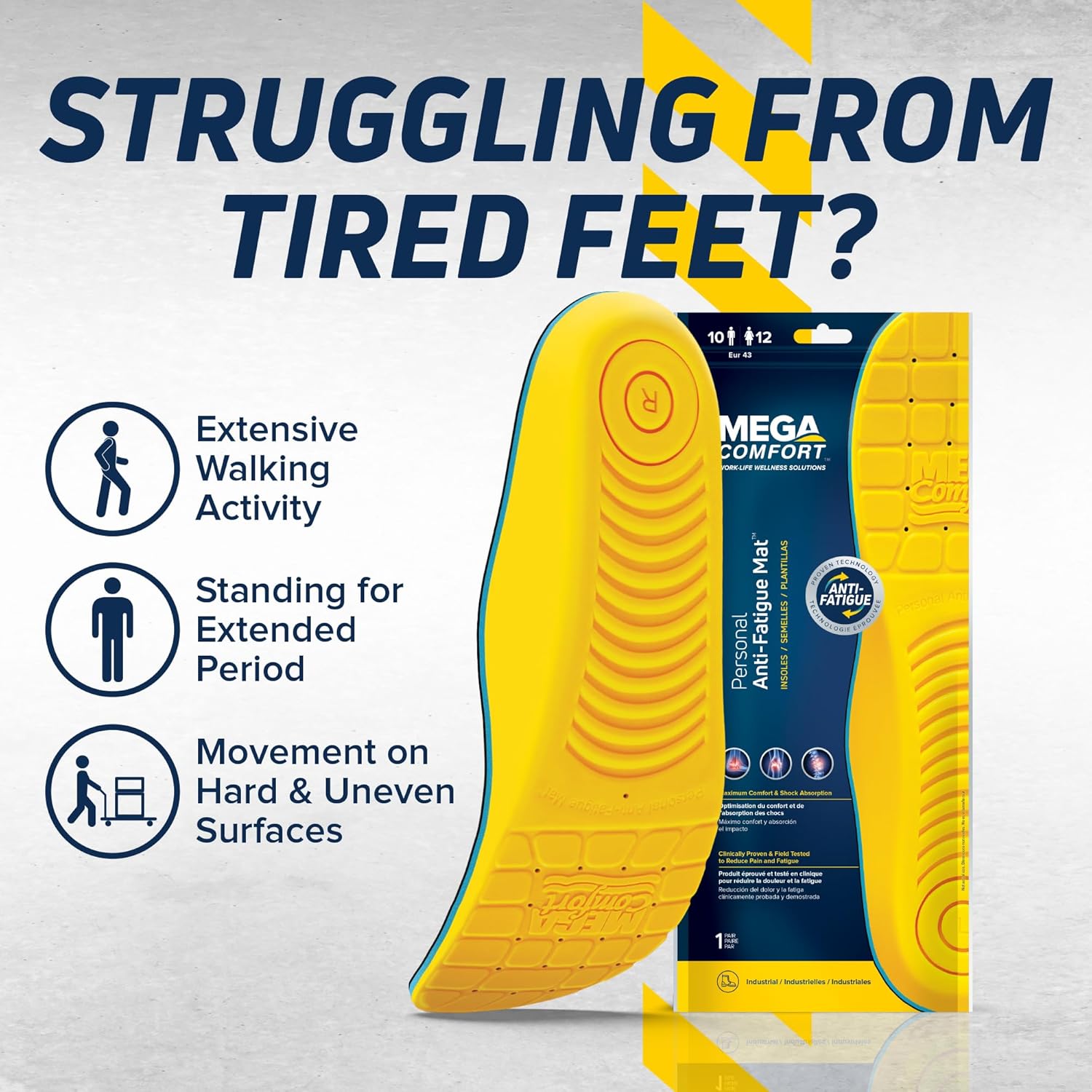 MEGA Comfort Insoles - PAM M14 Yellow 1