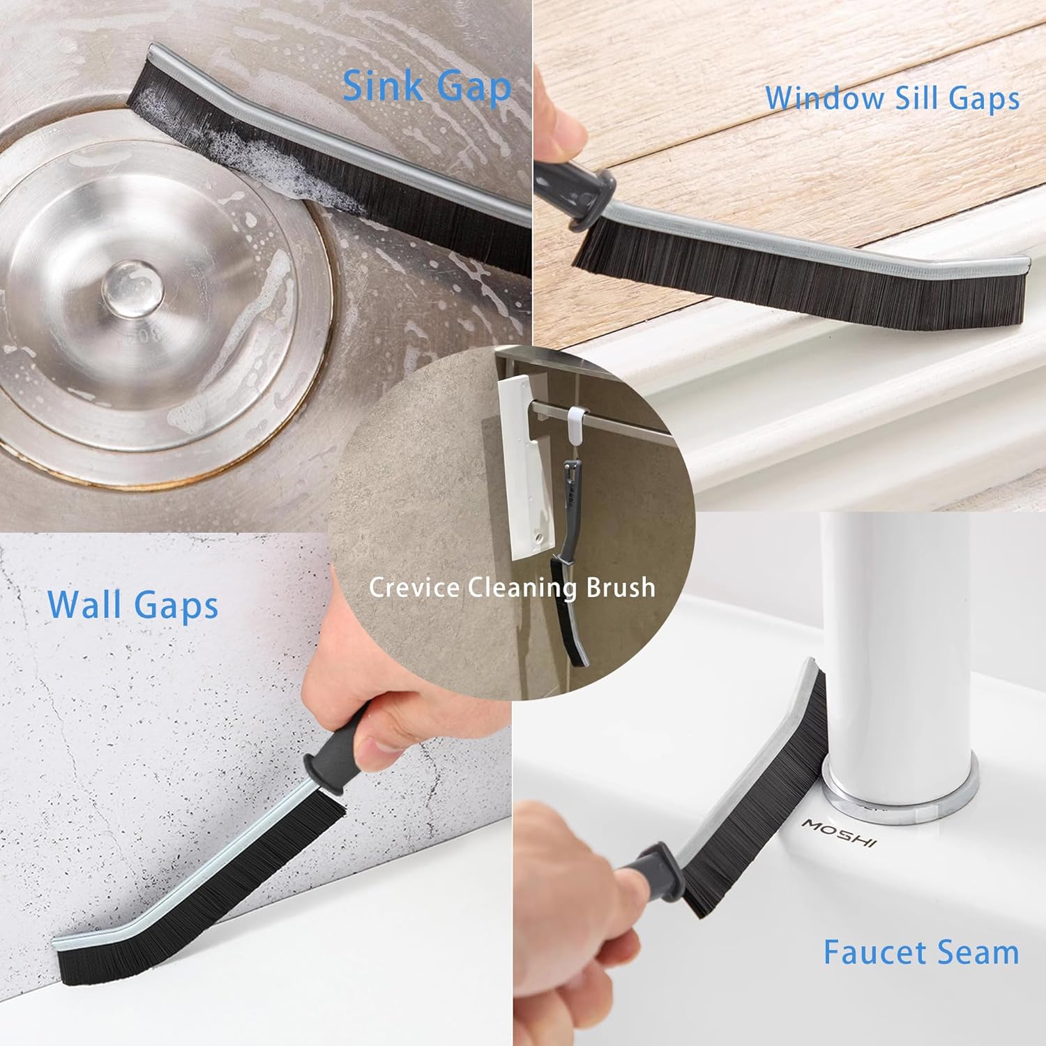 Hiyniaz 3Pcs Crevice Cleaning Brush Tool Set