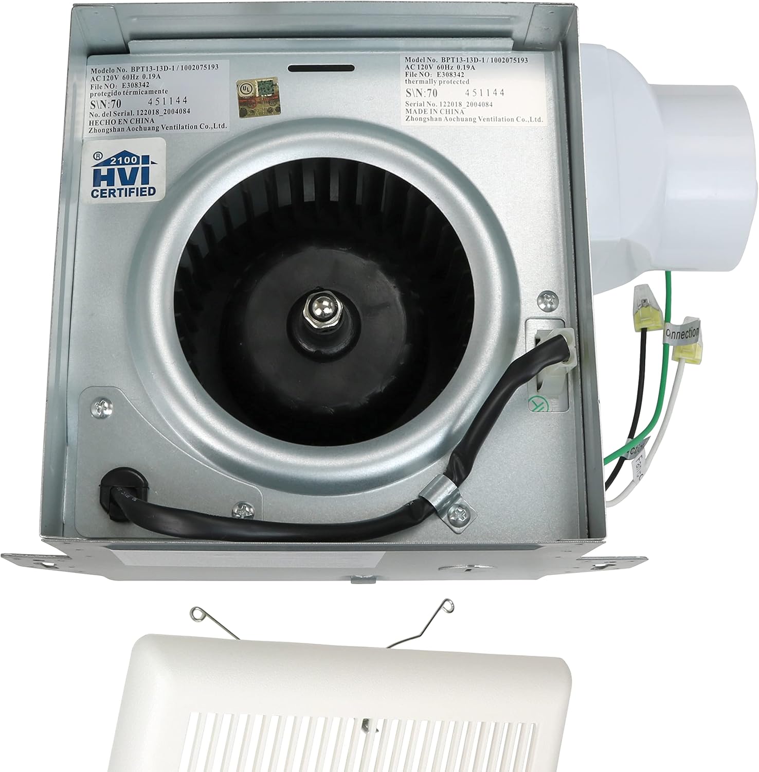 Harrier Hardware Very Quiet Bathroom Fan 70 CFM 20 Sone 3-Inch Duct
