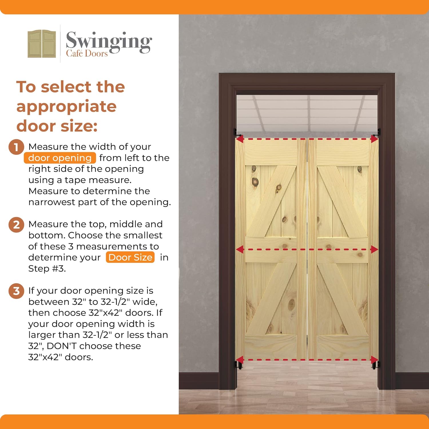 Swinging Louvered Door - 32x42 Solid Pine Wood Interior Door