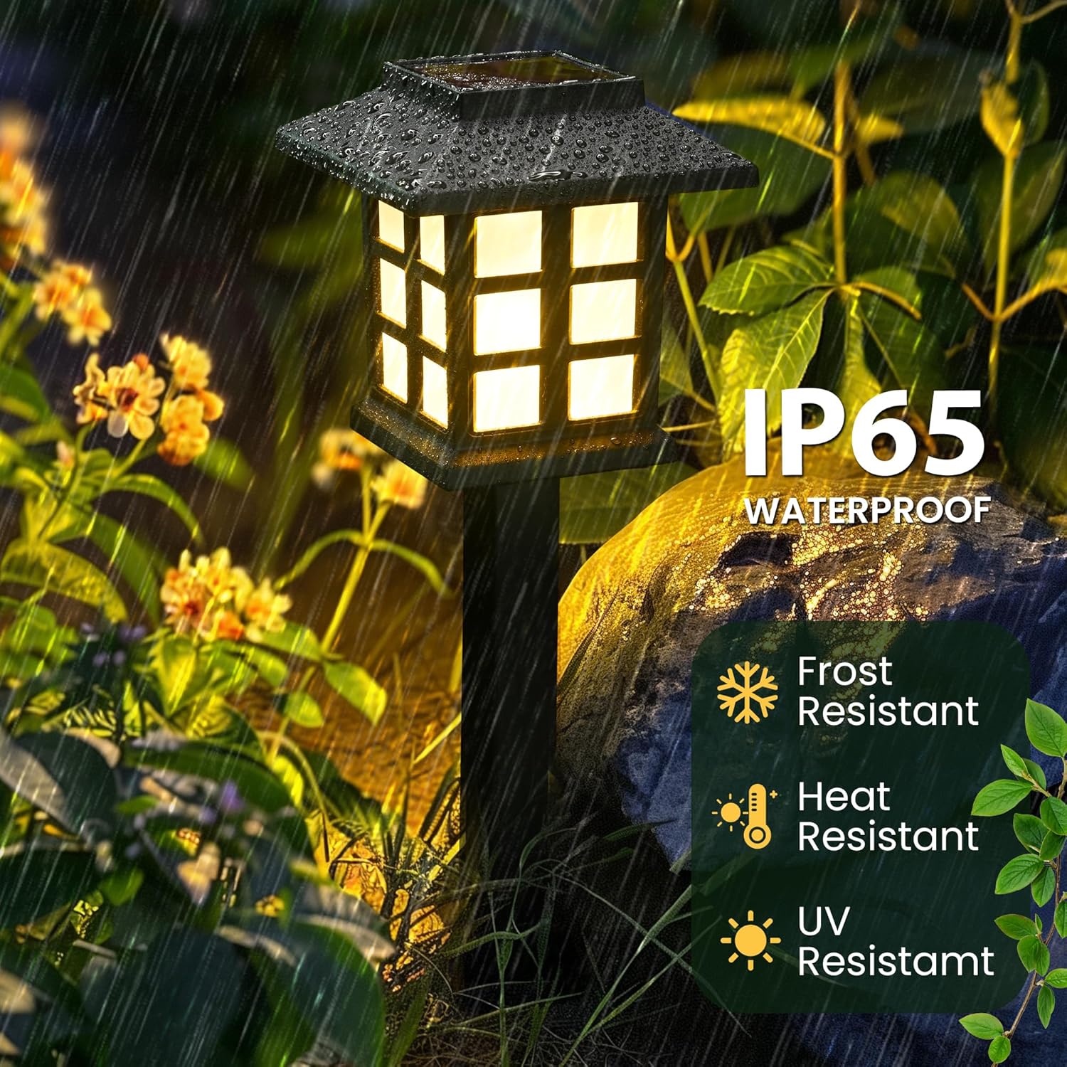 GIGALUMI 12 Pack Solar Path Lights Outdoor
