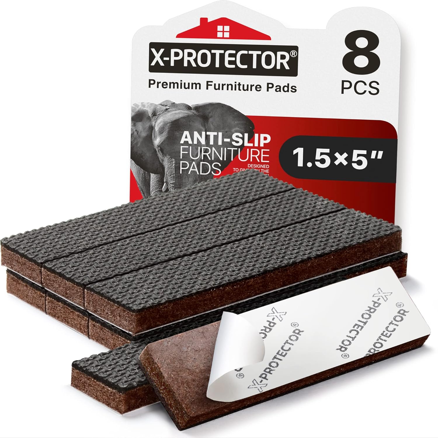 X-Protector Non-Slip Furniture Grips 8 Pcs 15 x 5 1
