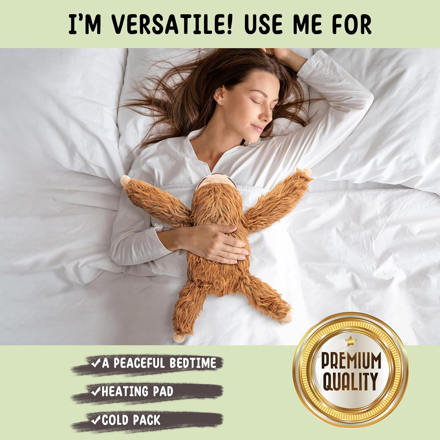 Happy Fuel Sloth Microwavable Heat Pad - 15 lbs Unscented