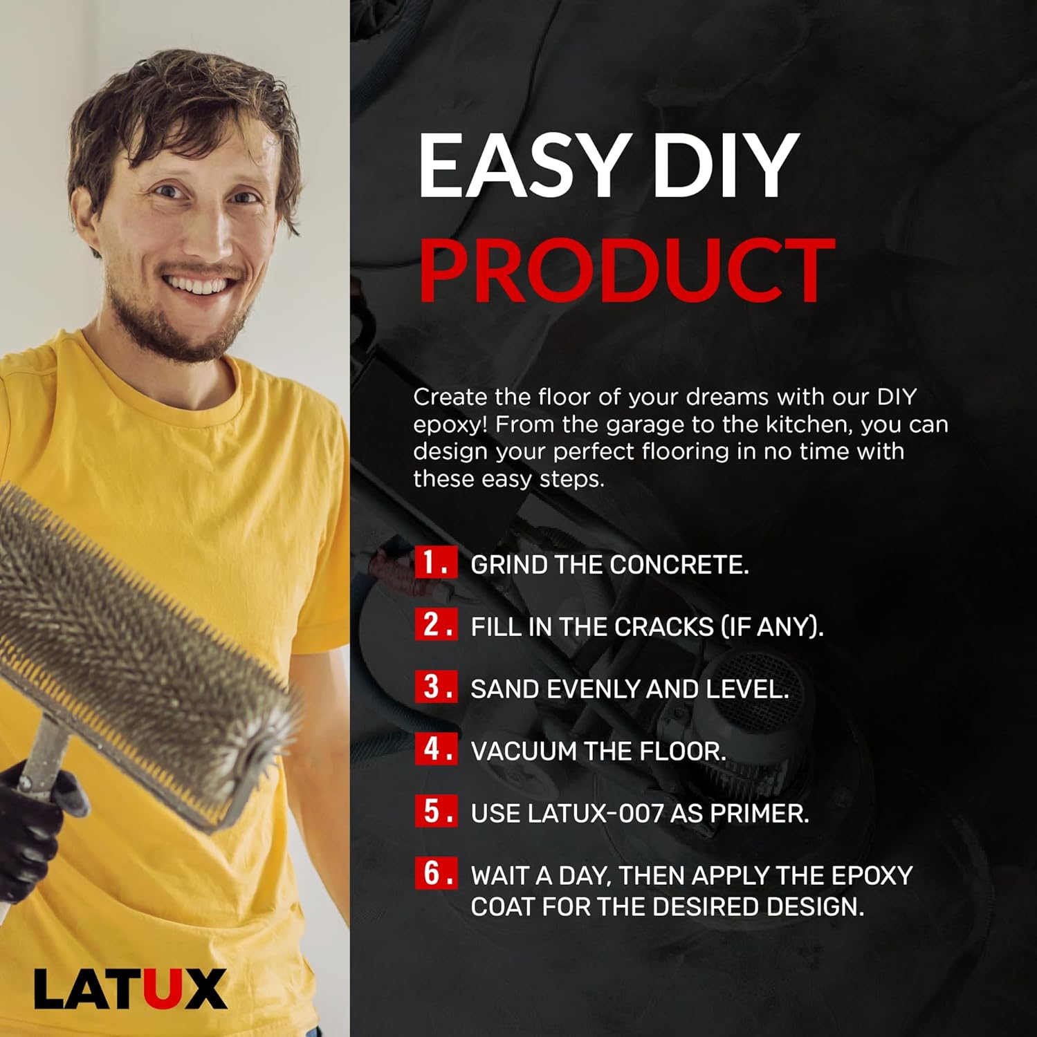 LATUX Epoxy Resin Floor Kit 15-Gallon Clear