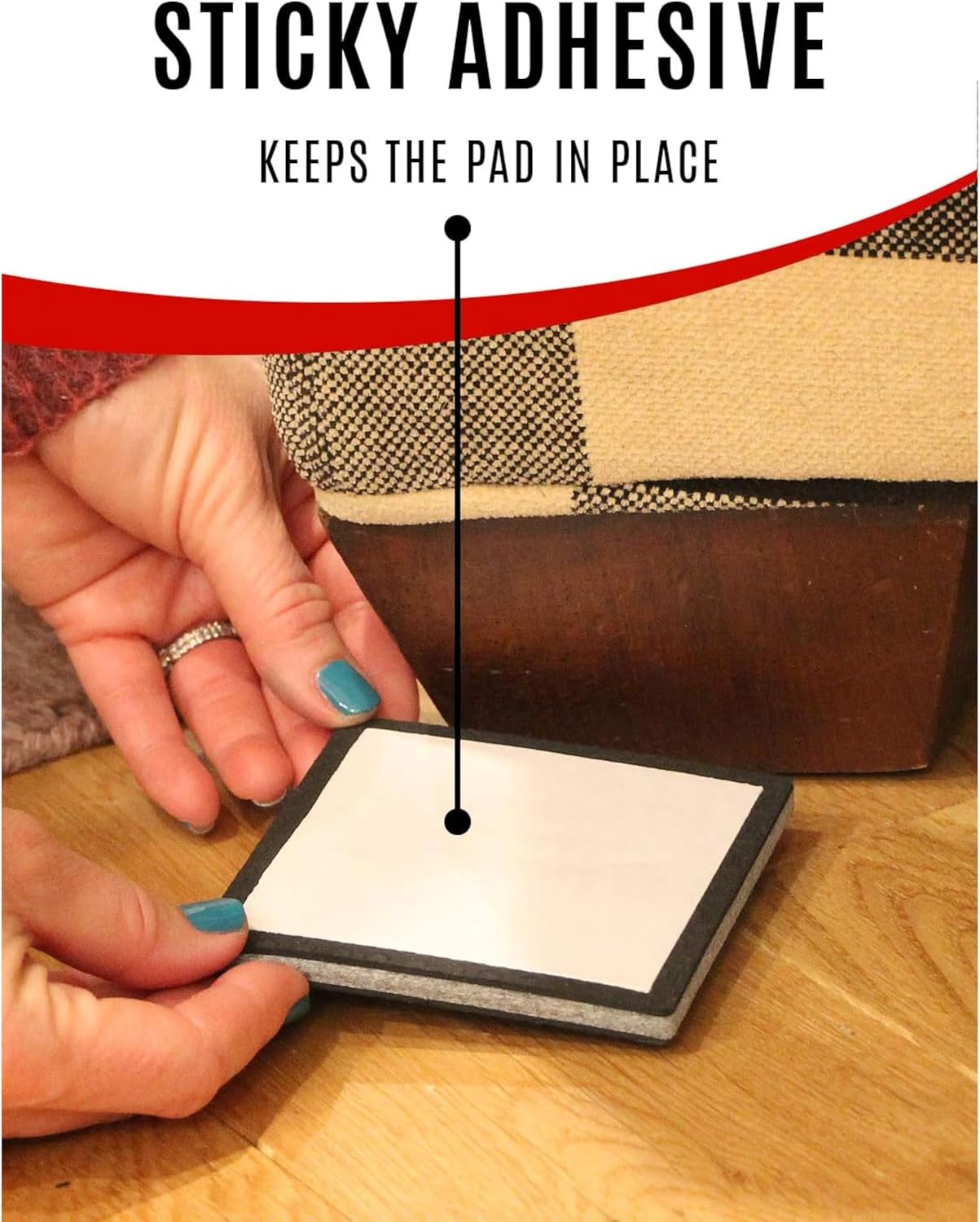 SlipToGrip Non-Slip Furniture Pads 4x4 Multi-Pack 8 Pads