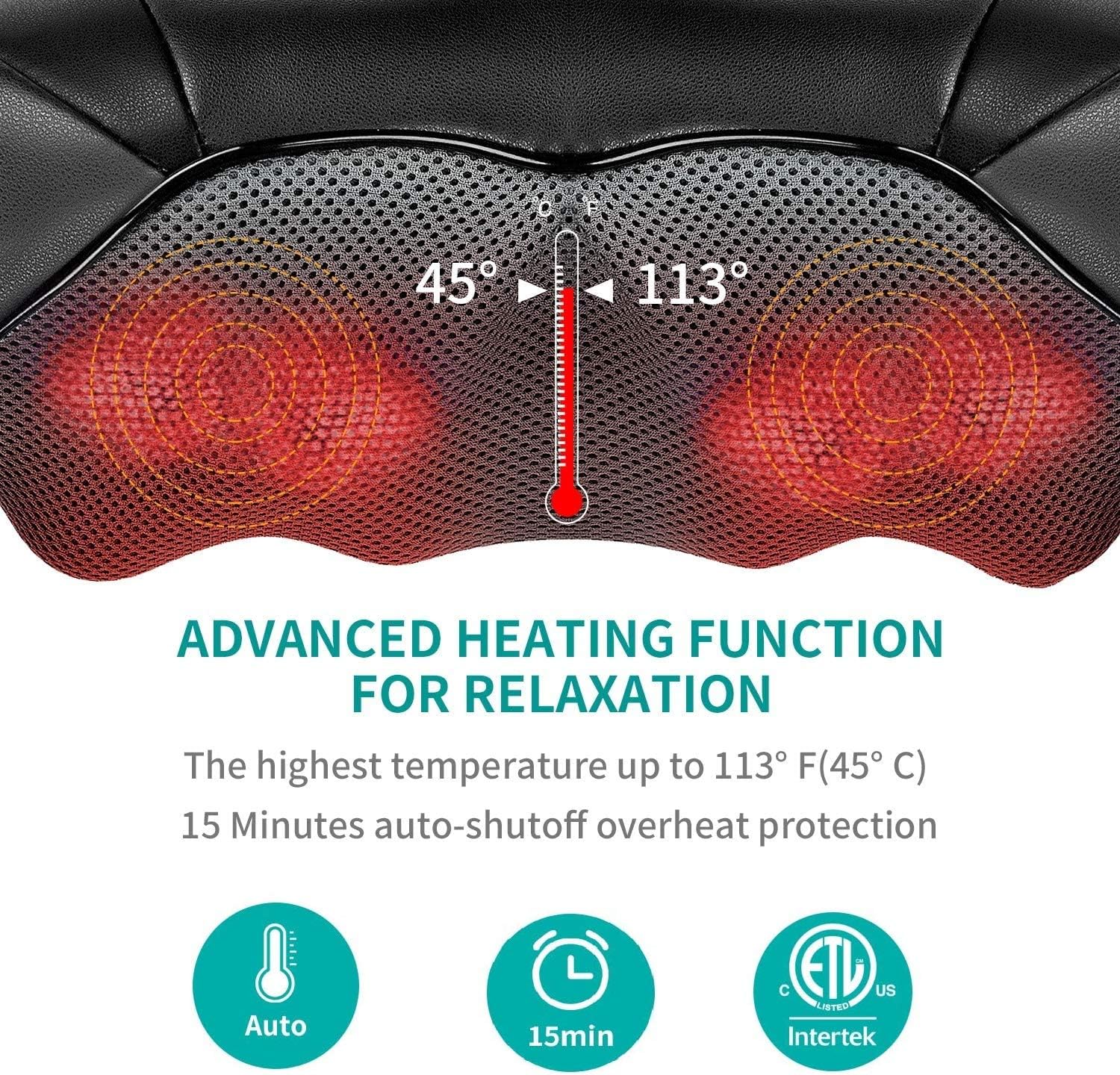 Nekteck Shiatsu Neck and Back Massager with Heat 1