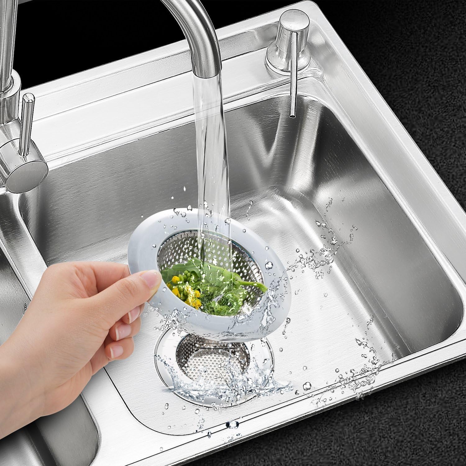 2PCS Stainless Steel Kitchen Sink Strainer 45 Diameter