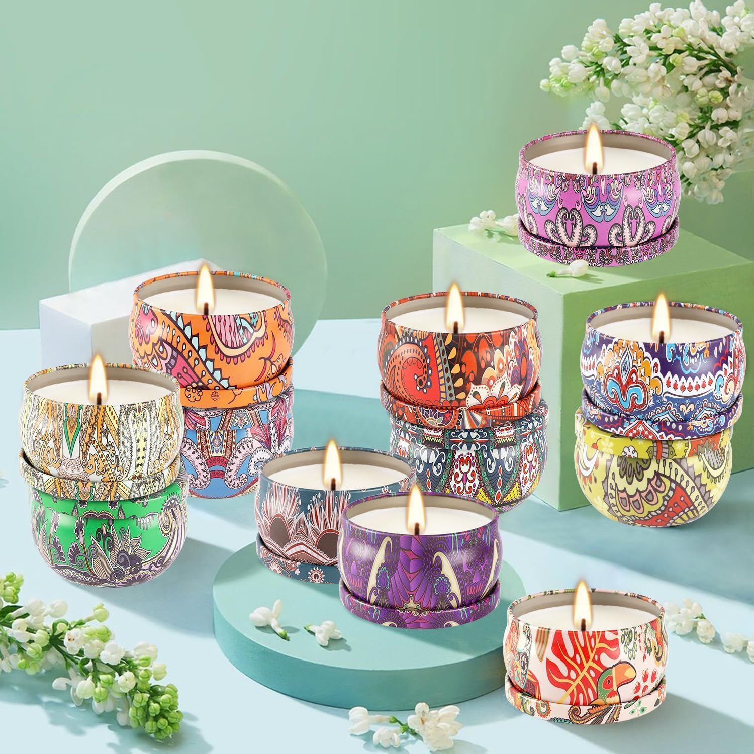 Set of 36 Scented Soy Candles for Gifts