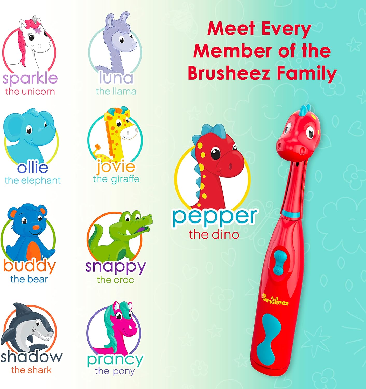 Brusheez Kids Electric Toothbrush Set - 2 Min Timer Safe Bristles
