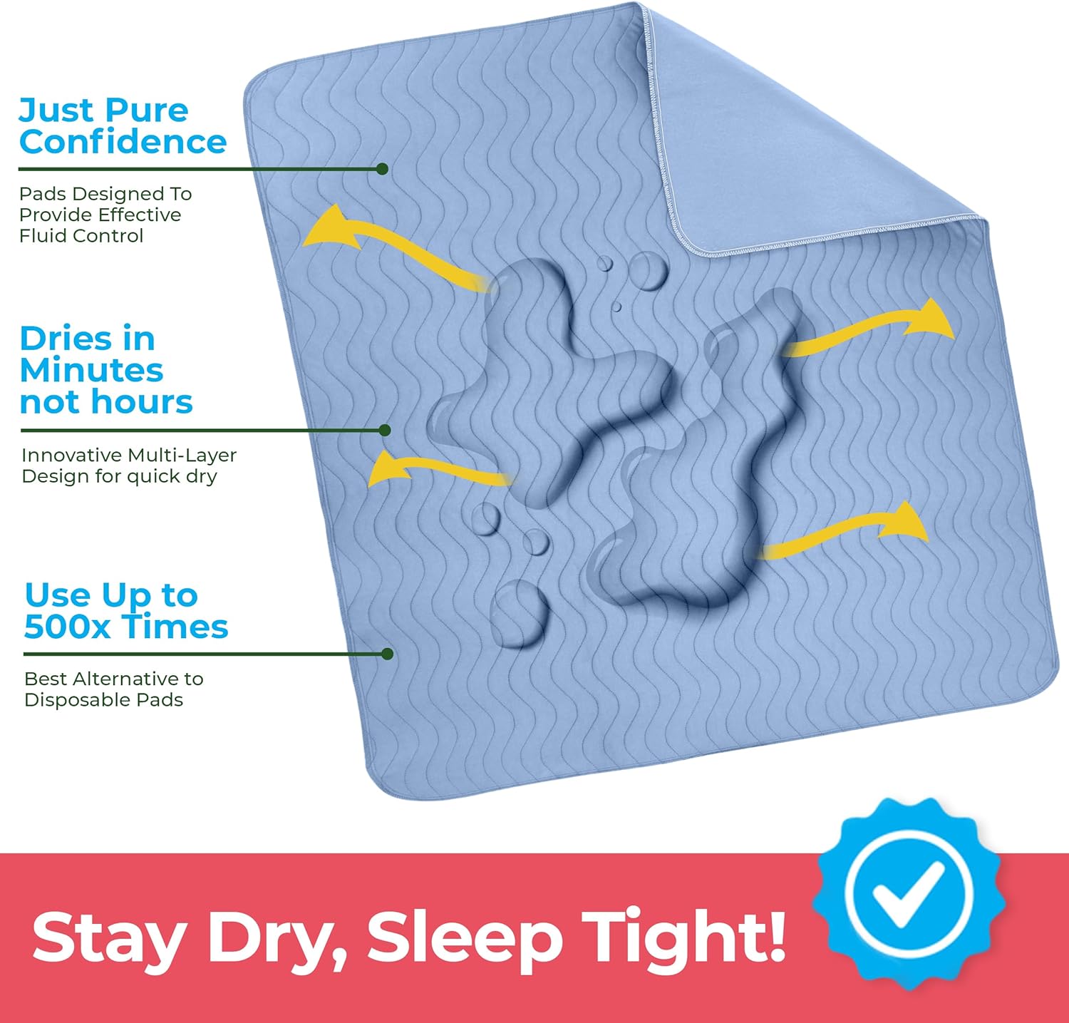 Utopia Bedding Washable Underpads 34 x 36 Pack of 4