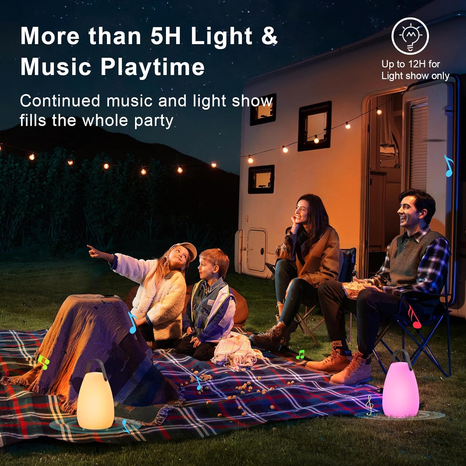 uuffoo Bluetooth Speaker Table Lamp with RGB Lights 2 Pack