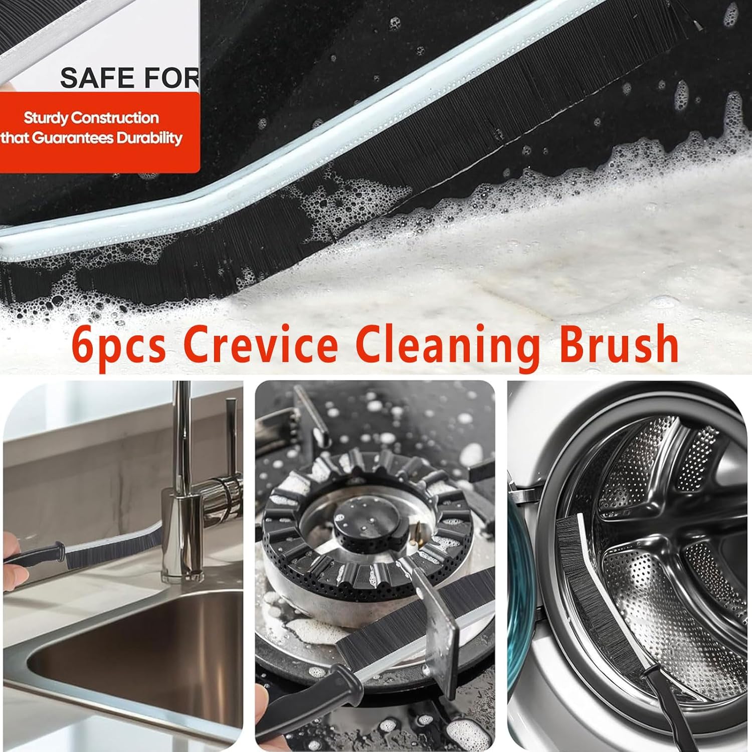 TURUM 6Pcs Crevice Cleaning Brush Tool Set
