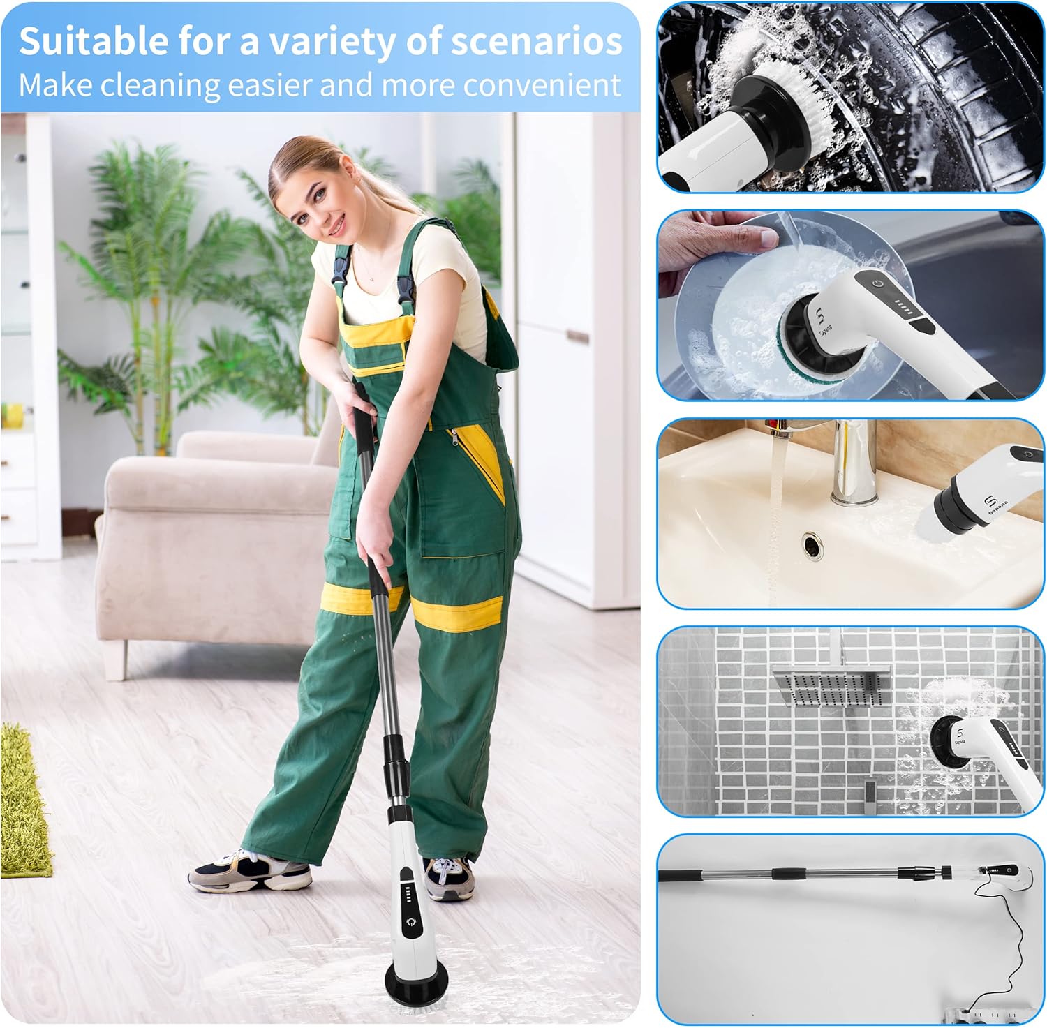 SAPANA Electric Scrubber with 8 Heads and Gloves 1