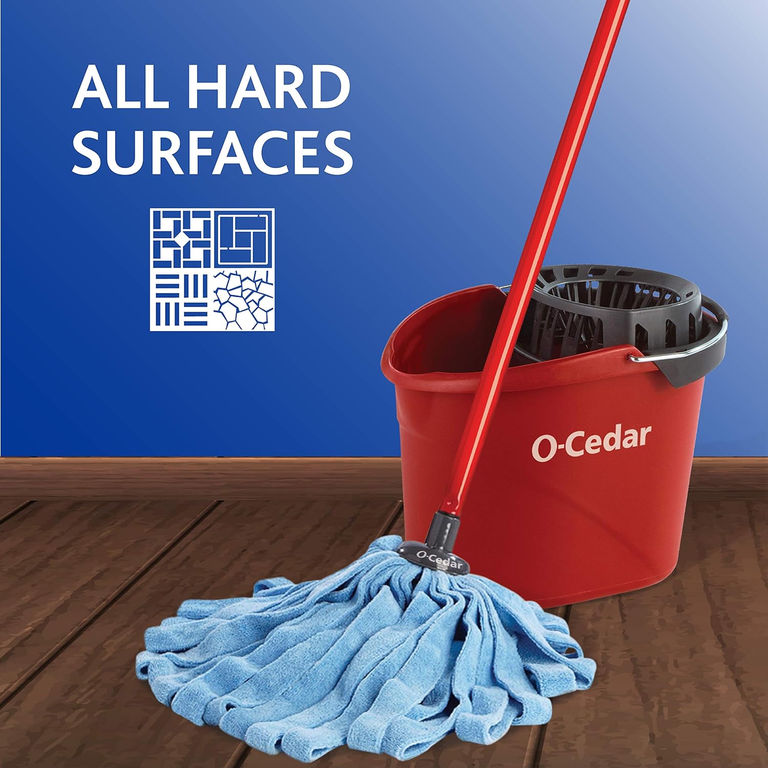 O-Cedar Microfiber Cloth Wet Mop BlueRed