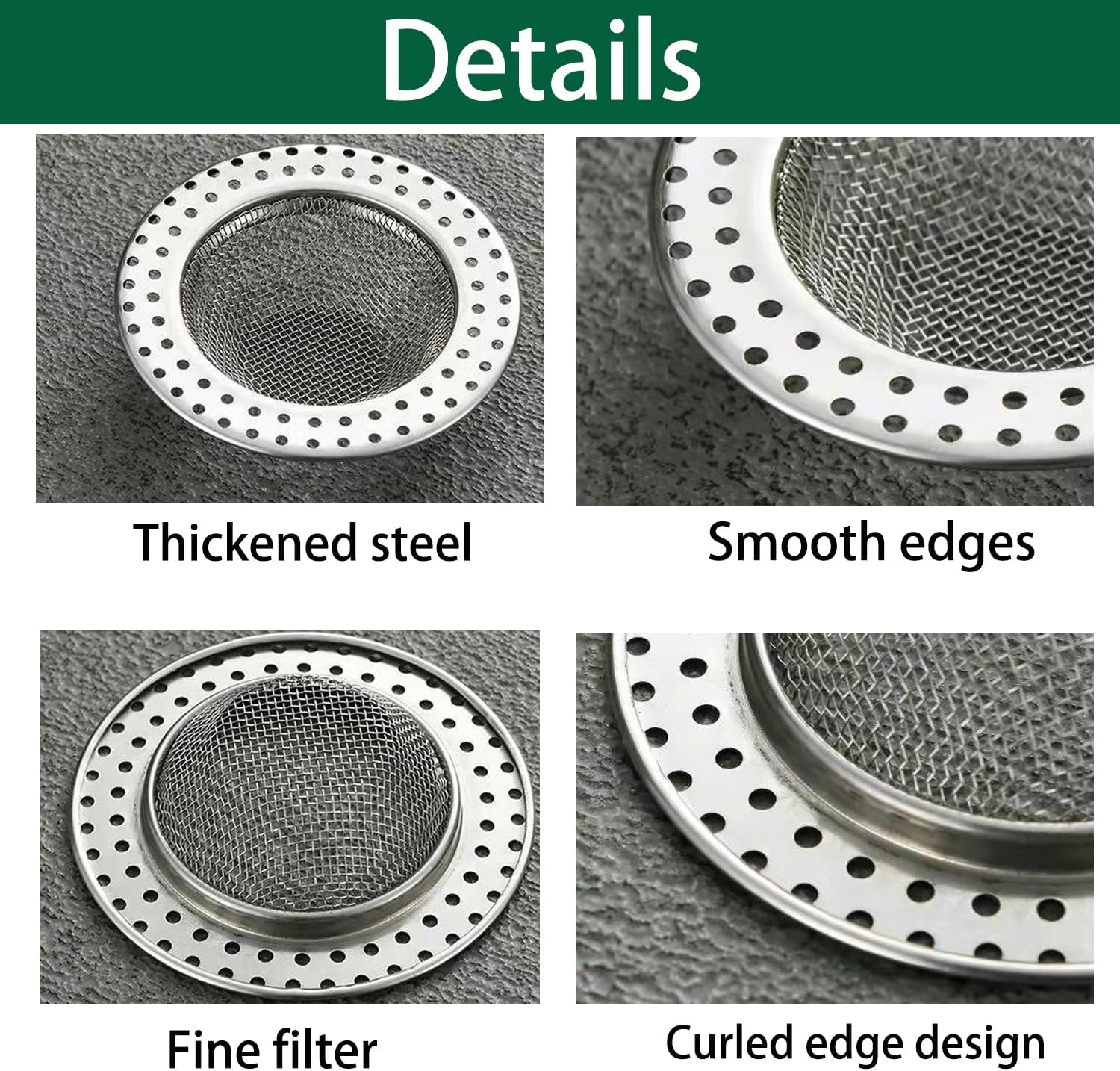 4Every Bathtub Hair Catcher 4PCS Stainless Steel Drain Protector