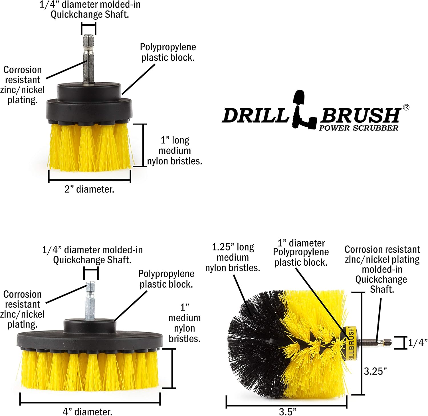 Drillbrush Power Brush Set for Bathroom Cleaning
