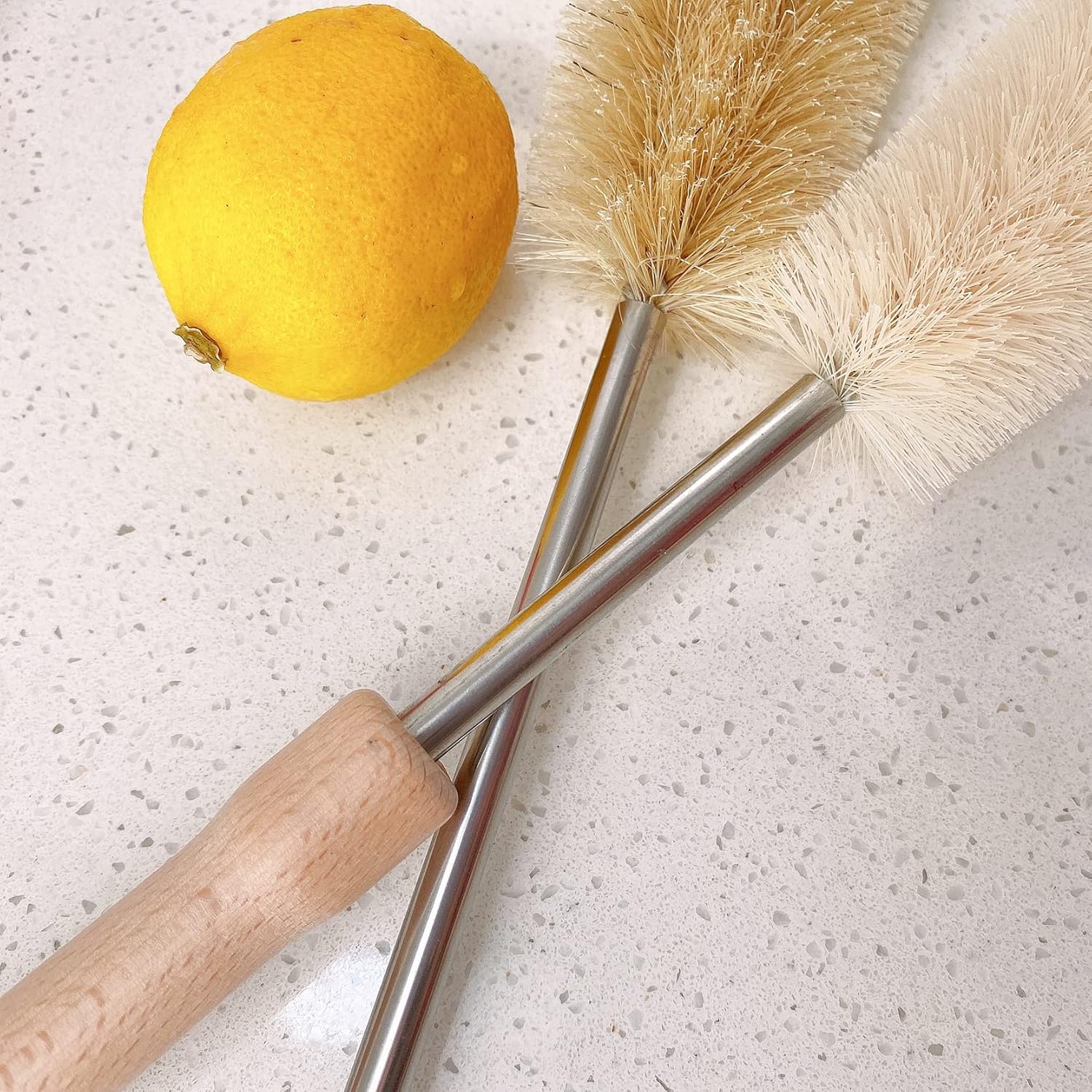 24 Inch Long Handled Brush Set with Nylon Bristle Heads