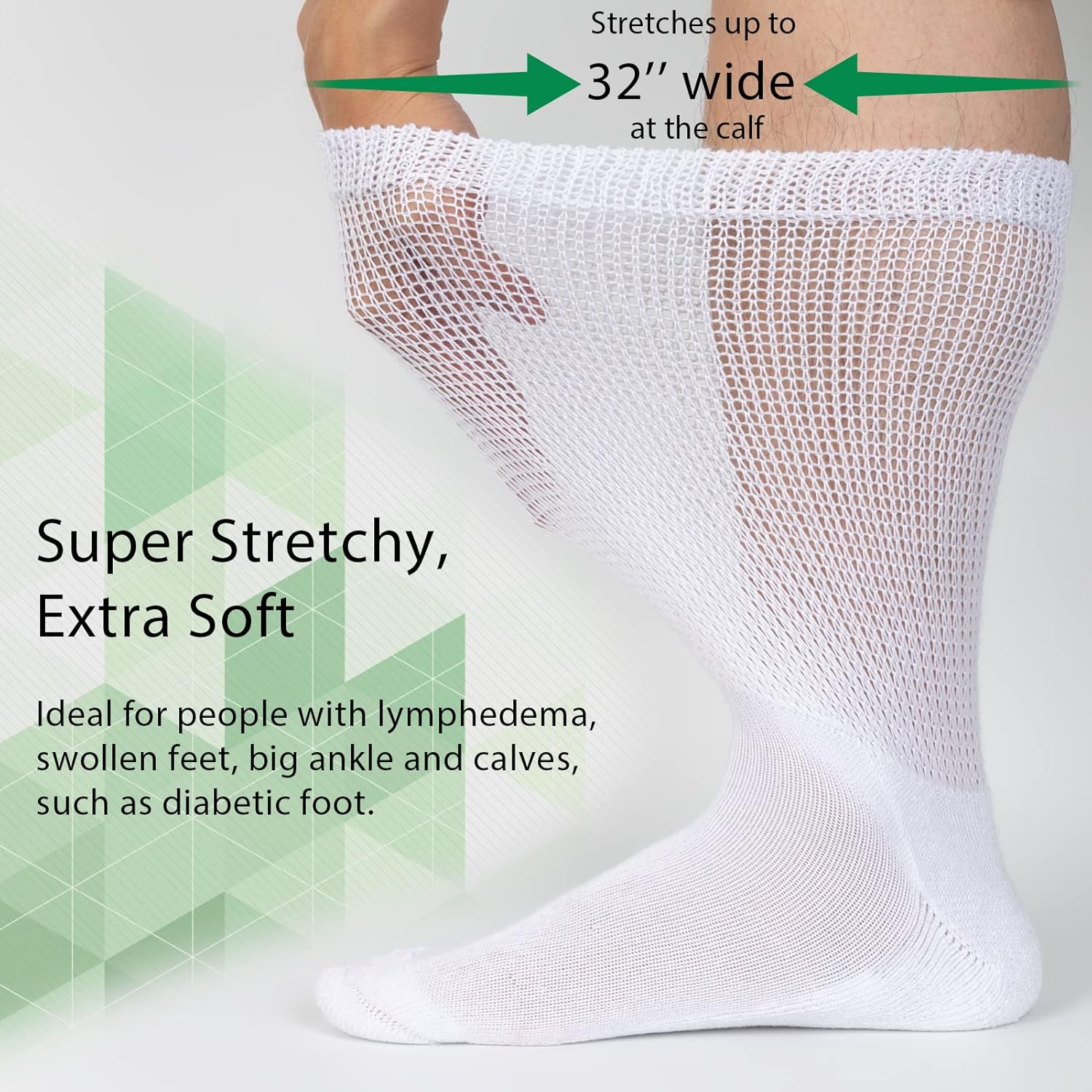 2 Pair Extra Wide Bariatric Socks for Diabetic Feet