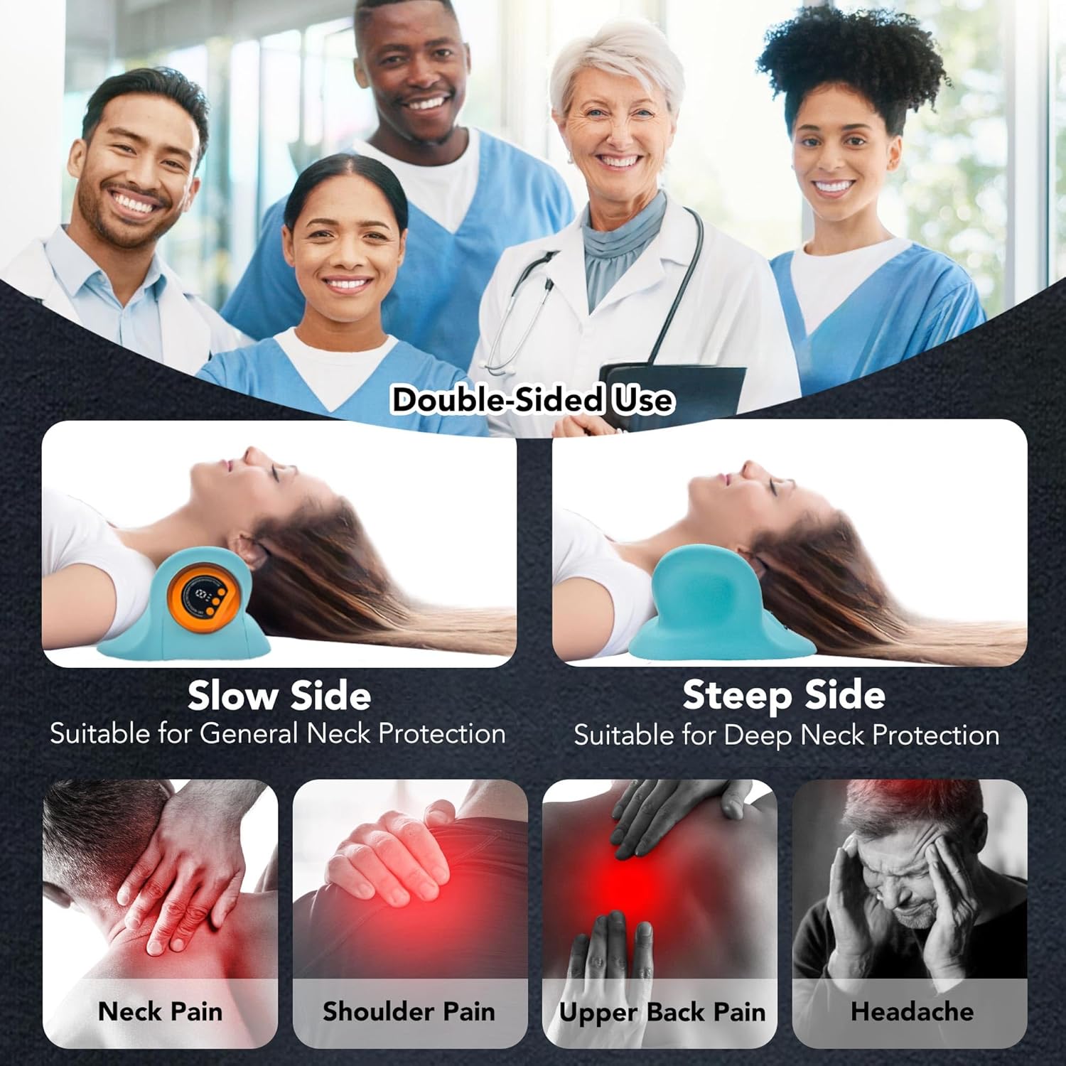 STILEFIX Neck Massager Pillow with Heat 3 Modes Ergonomic Design