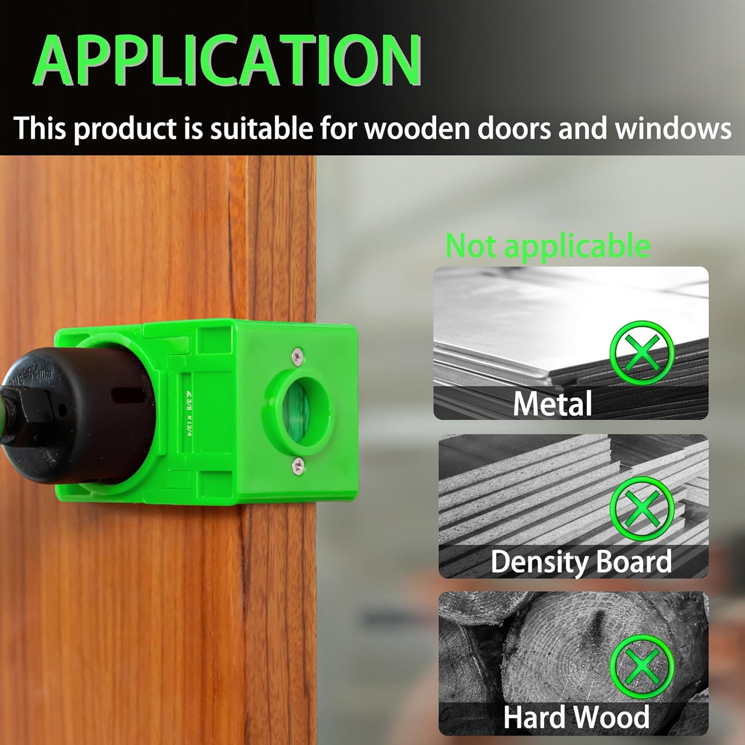 RKK Hole Saw Kit for Door Lock Installation Green