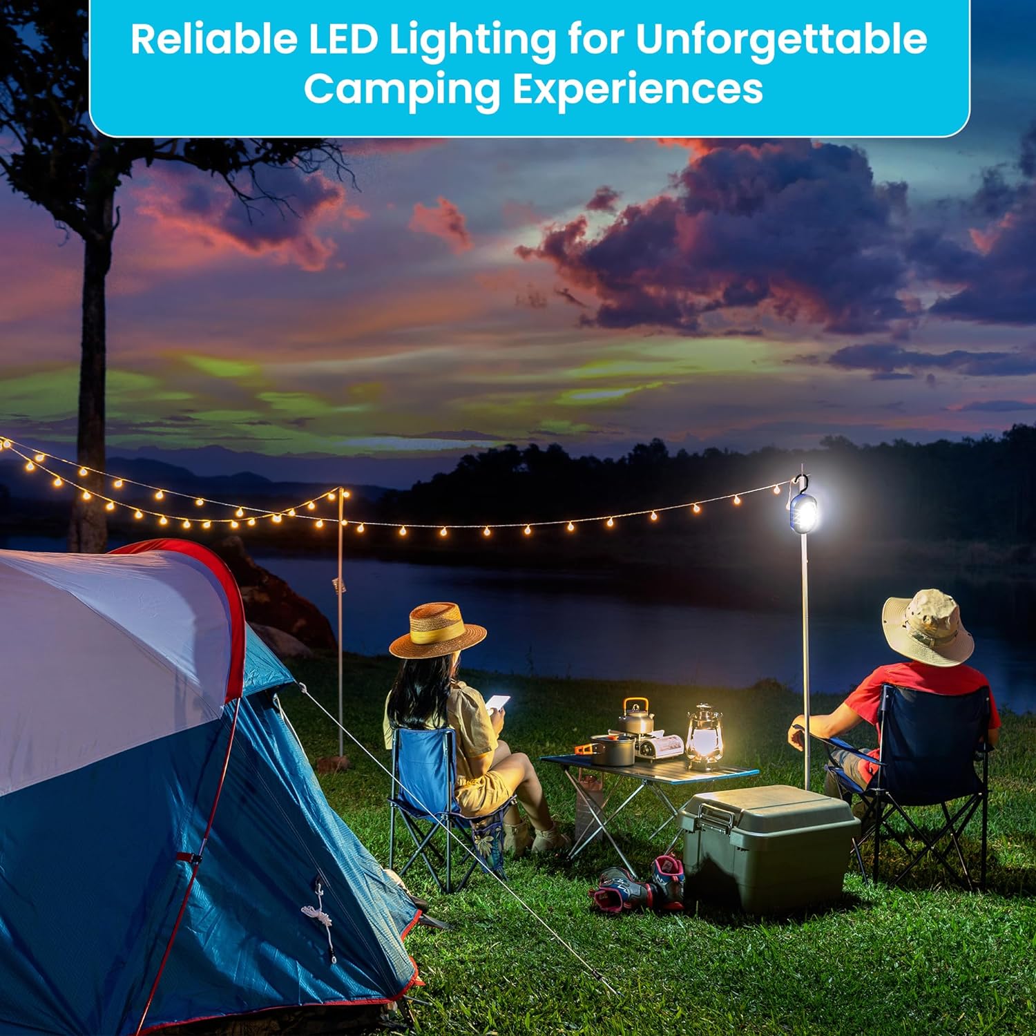 AlltroLite 3-Pack LED Work Light - Portable Magnetic with Rotatable Hook