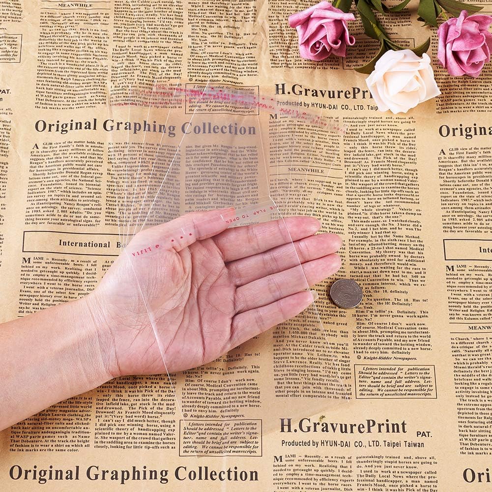 Fashewelry 1000Pcs Clear Self-Sealing Cello Bags