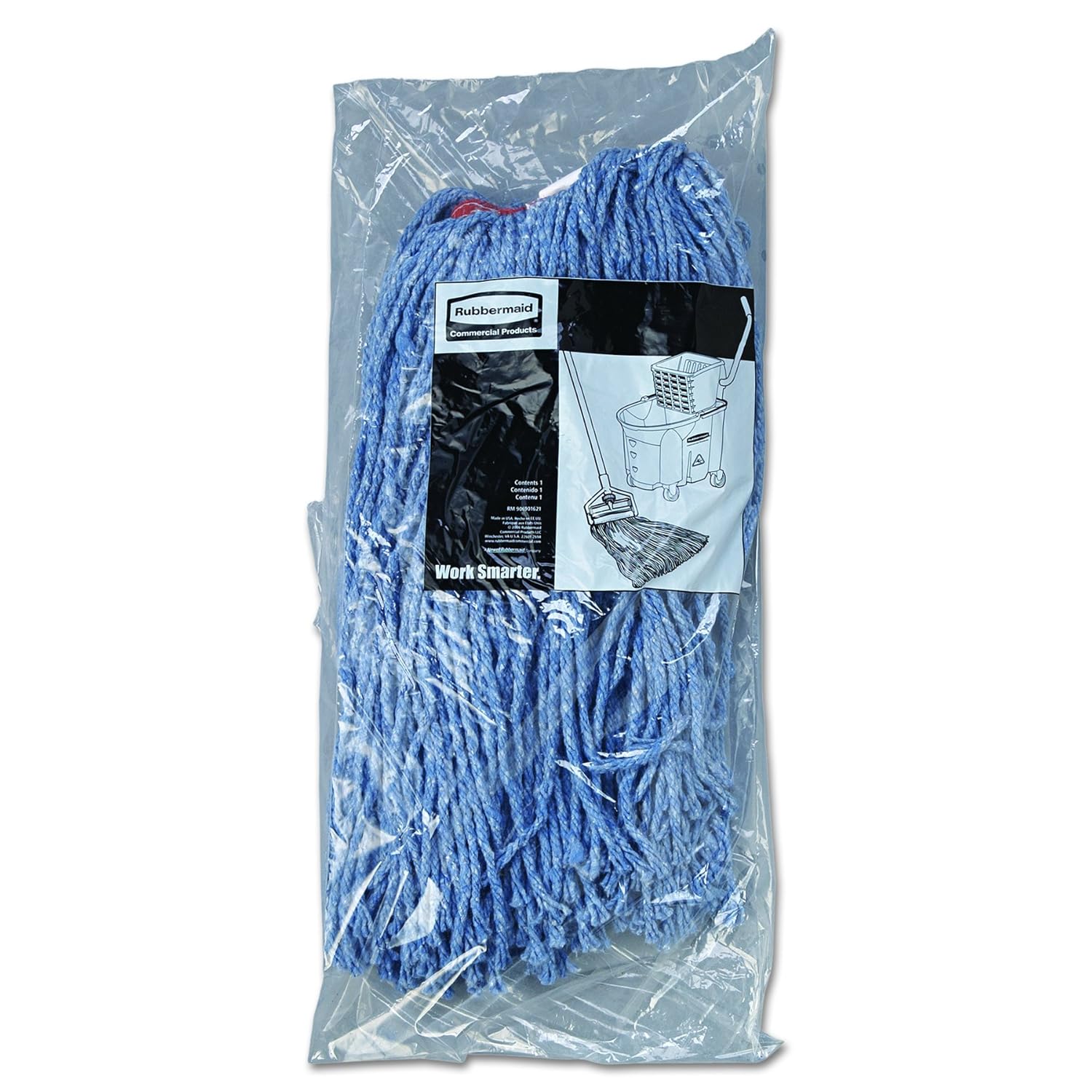 Rubbermaid Commercial F51612BLUCT Mop Head Replacement 16oz 1 Band Blue Case of 12