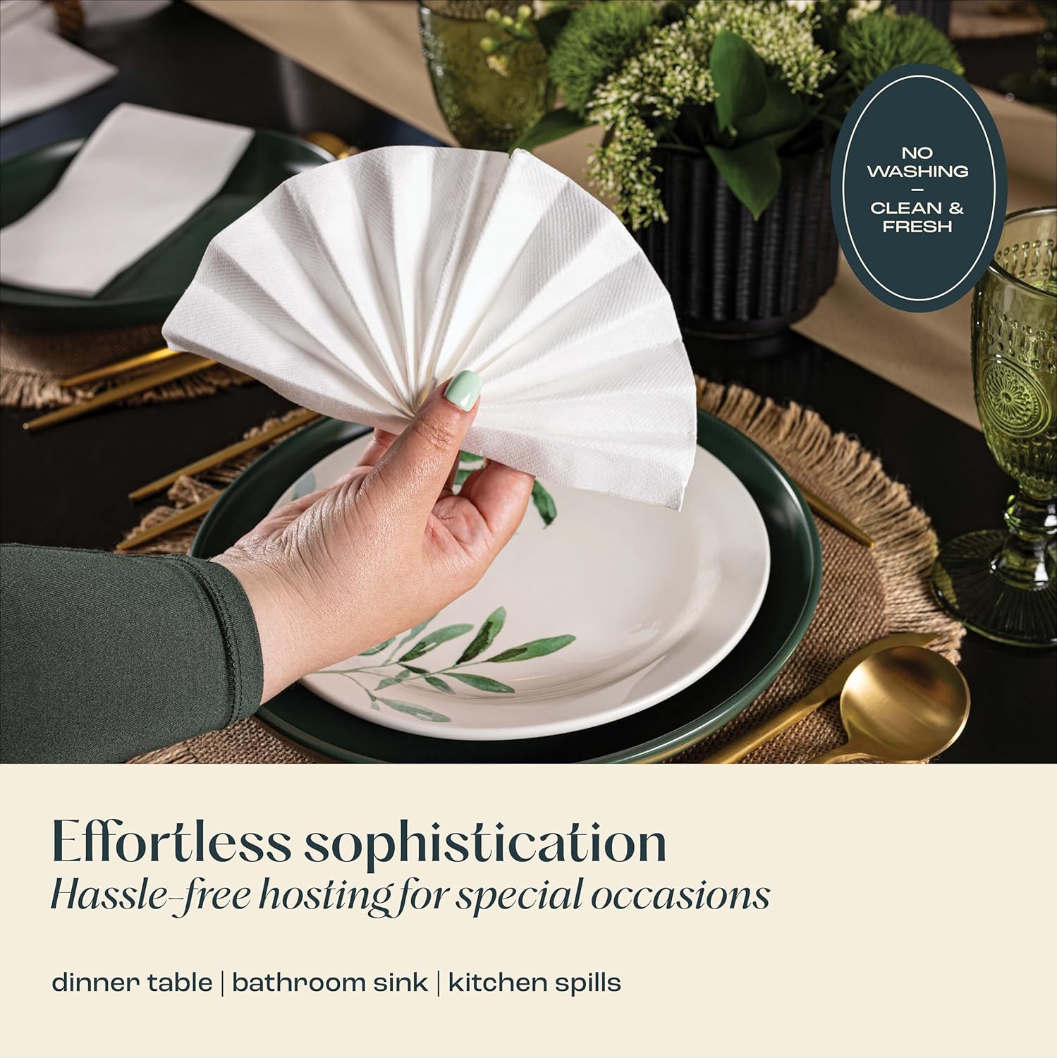 200-Pack Disposable Linen-Feel Guest Towels